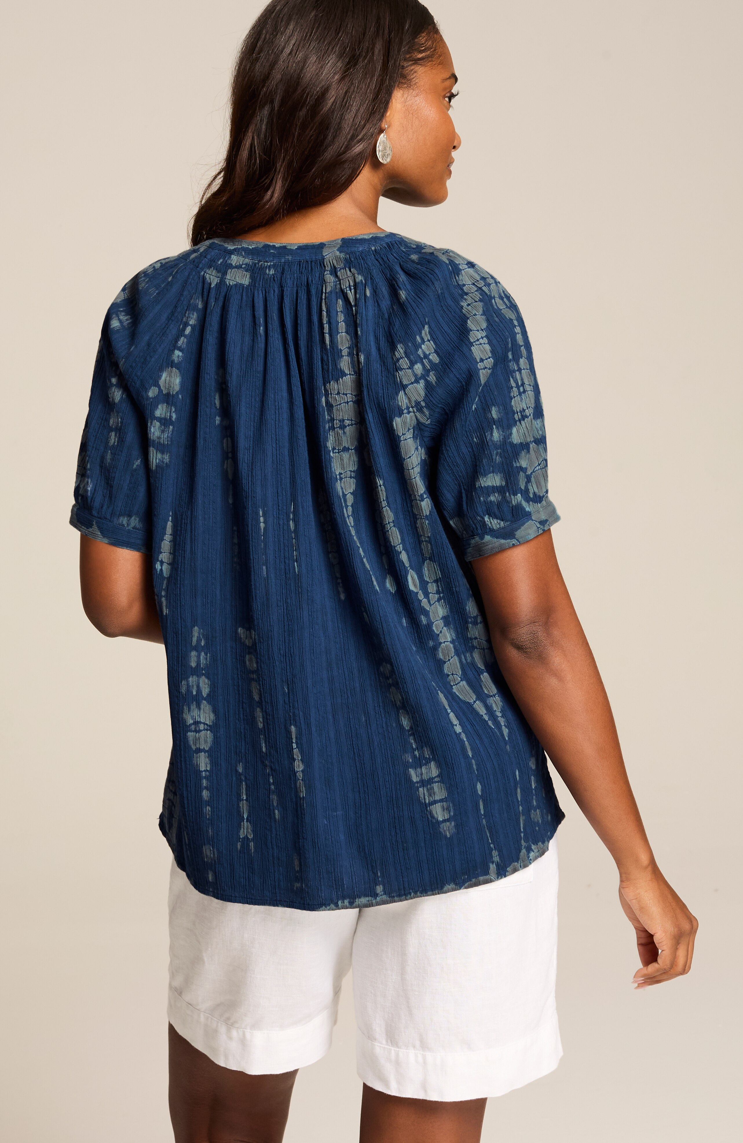 pure jill tie-dyed crinkled top