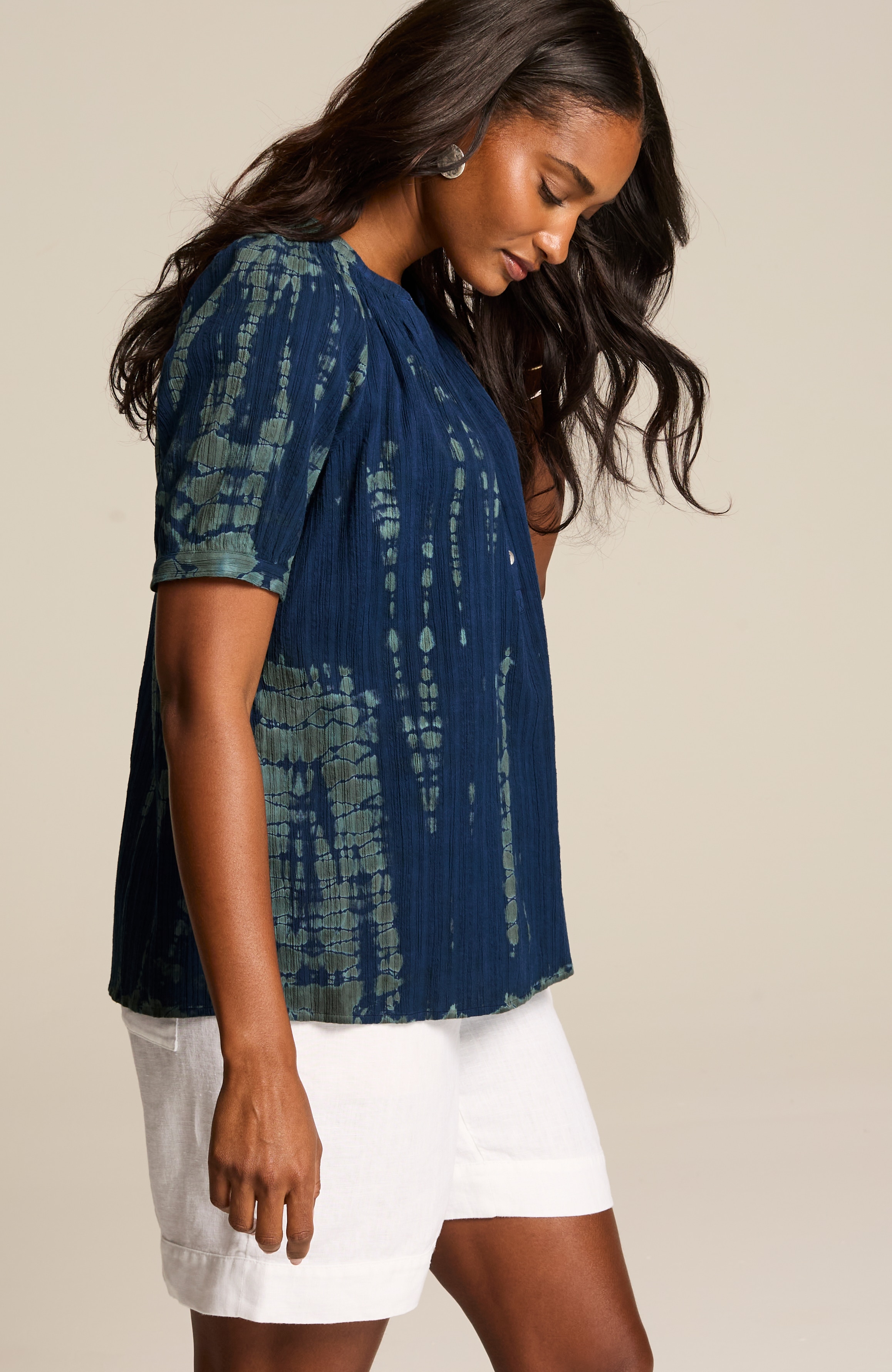 JILL♪ Pure Jill Tie-Dyed Crinkled Top | JJill