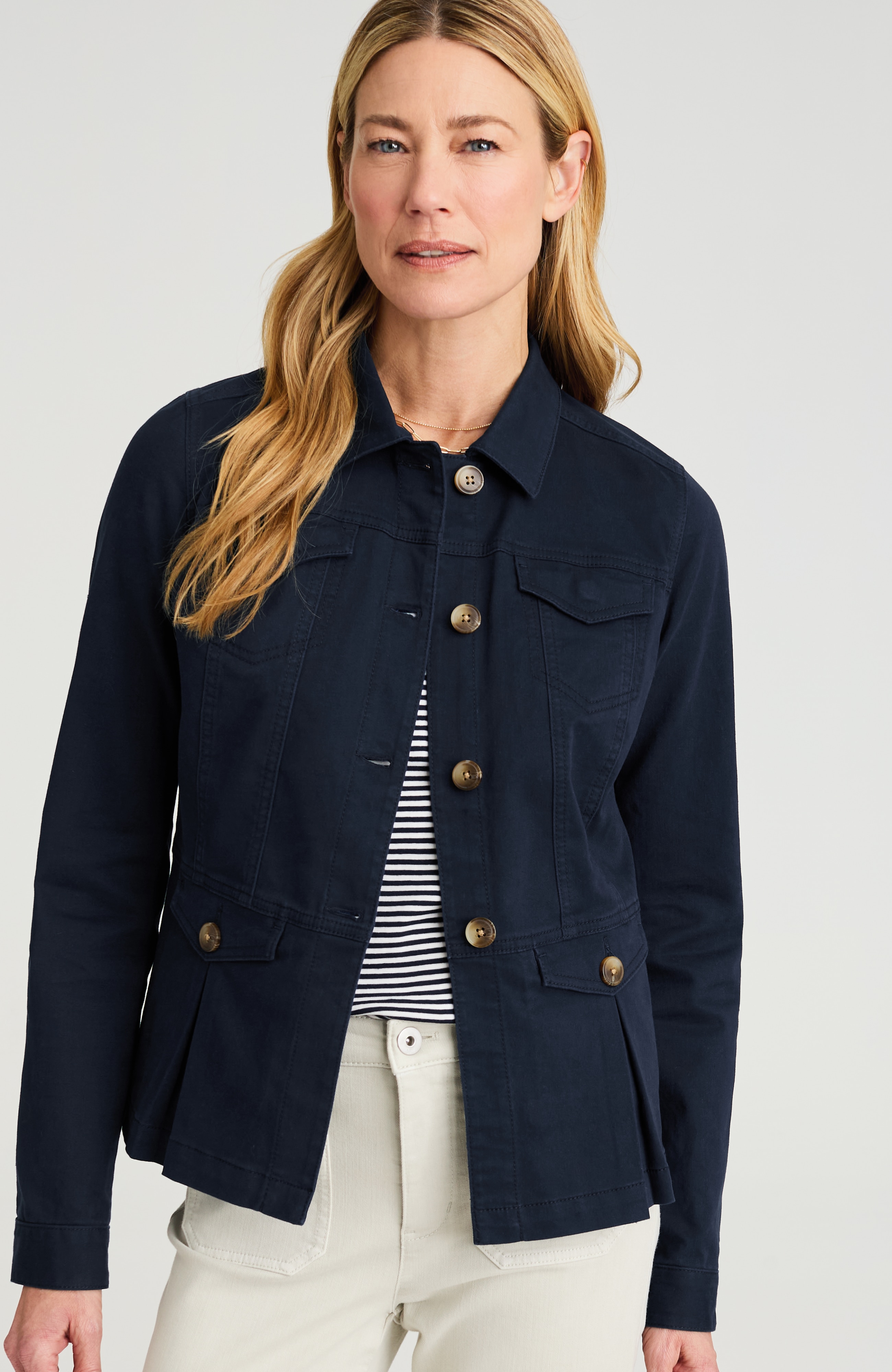 Button-Front Peplum Jacket | JJill