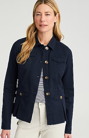 Image for Button-Front Peplum Jacket