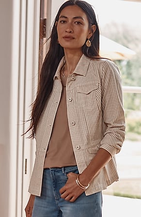 Image for Striped Chino Peplum Jacket