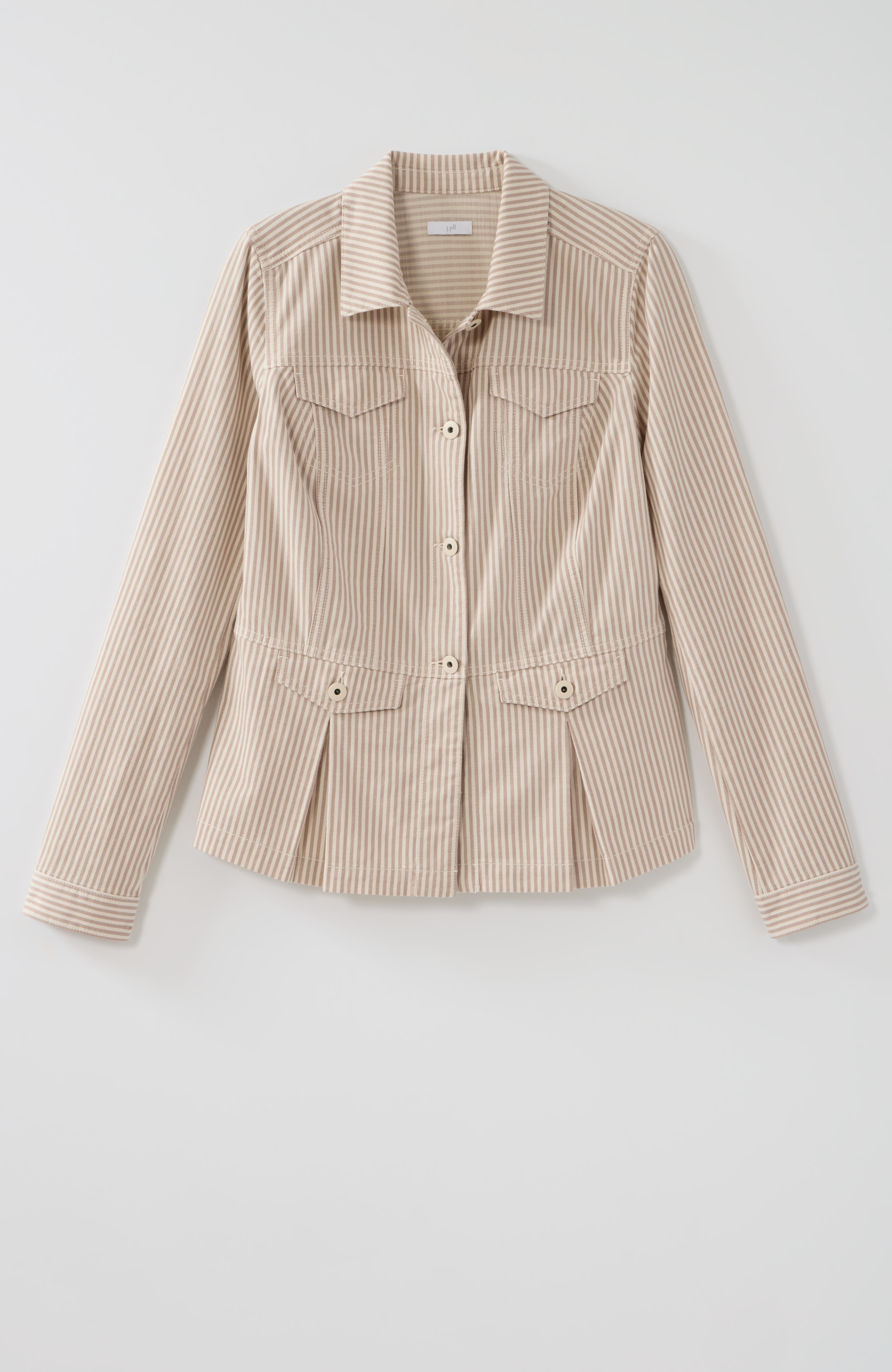 STRIPED CHINO PEPLUM JACKET | JJill