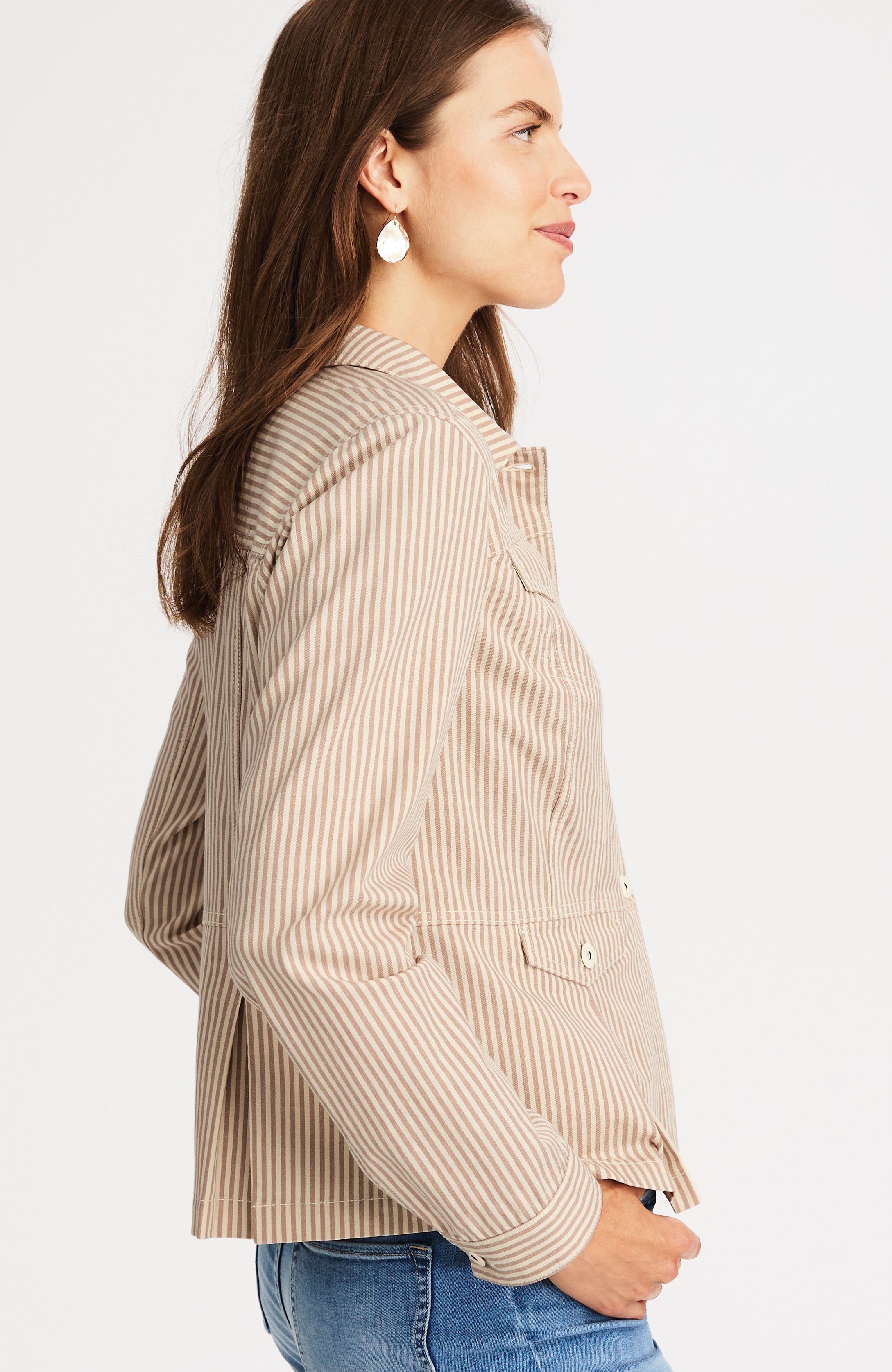 striped chino peplum jacket