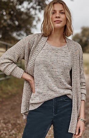 Image for Multi-Tweed Ribbed Cardi
