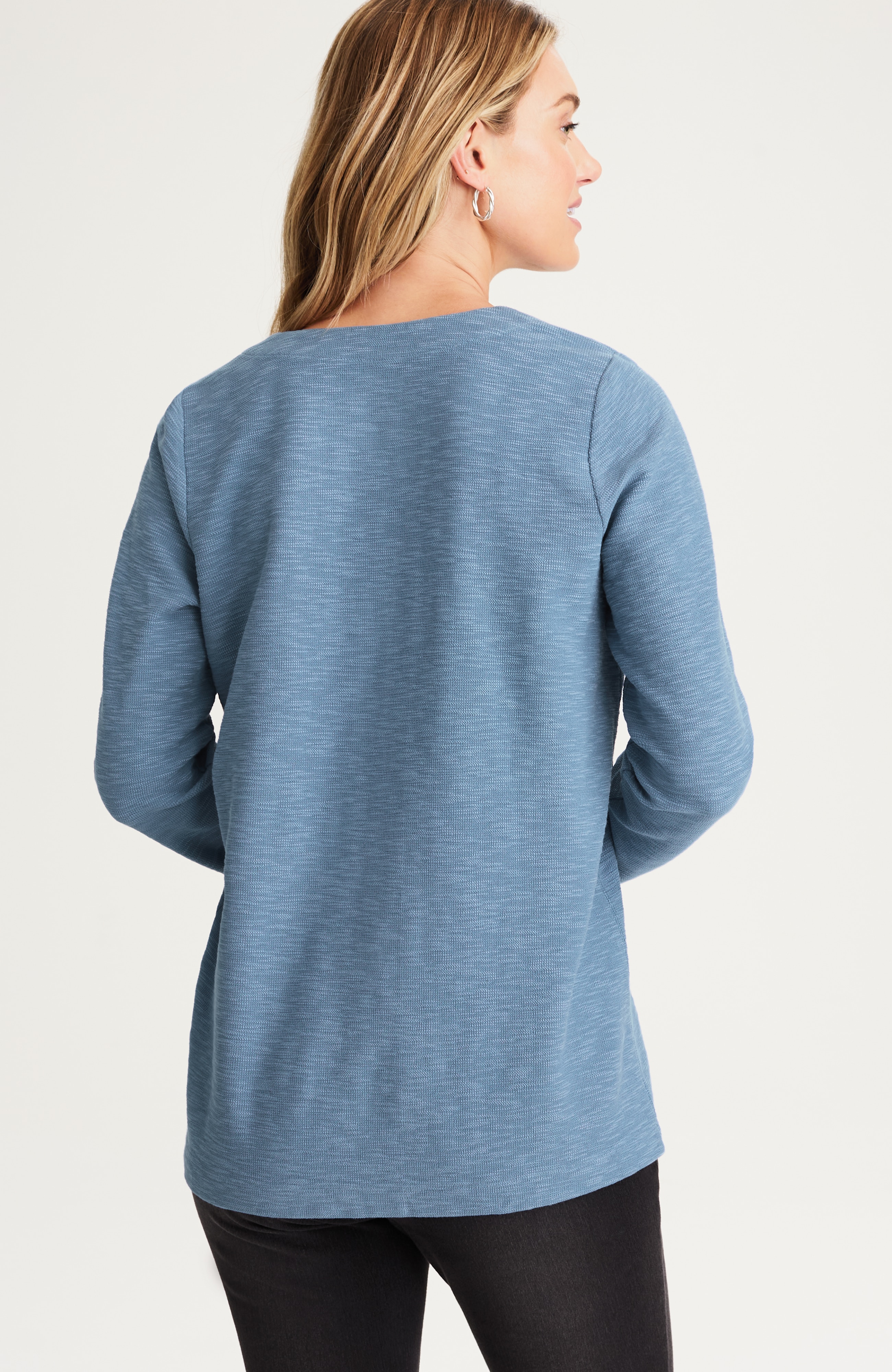 pure jill textured one-button top