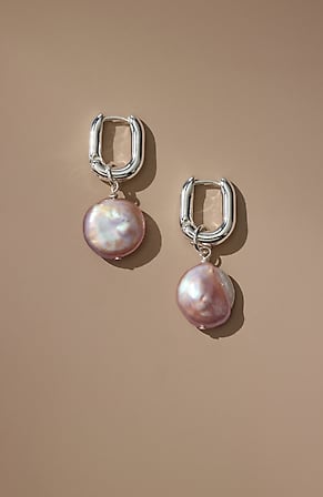 Image for Freshwater Pearl Hoop Earrings