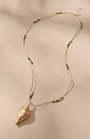 Image for Metal Conch Shell Pendant Necklace