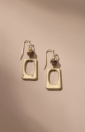 Image for Metal Rectangular Earrings