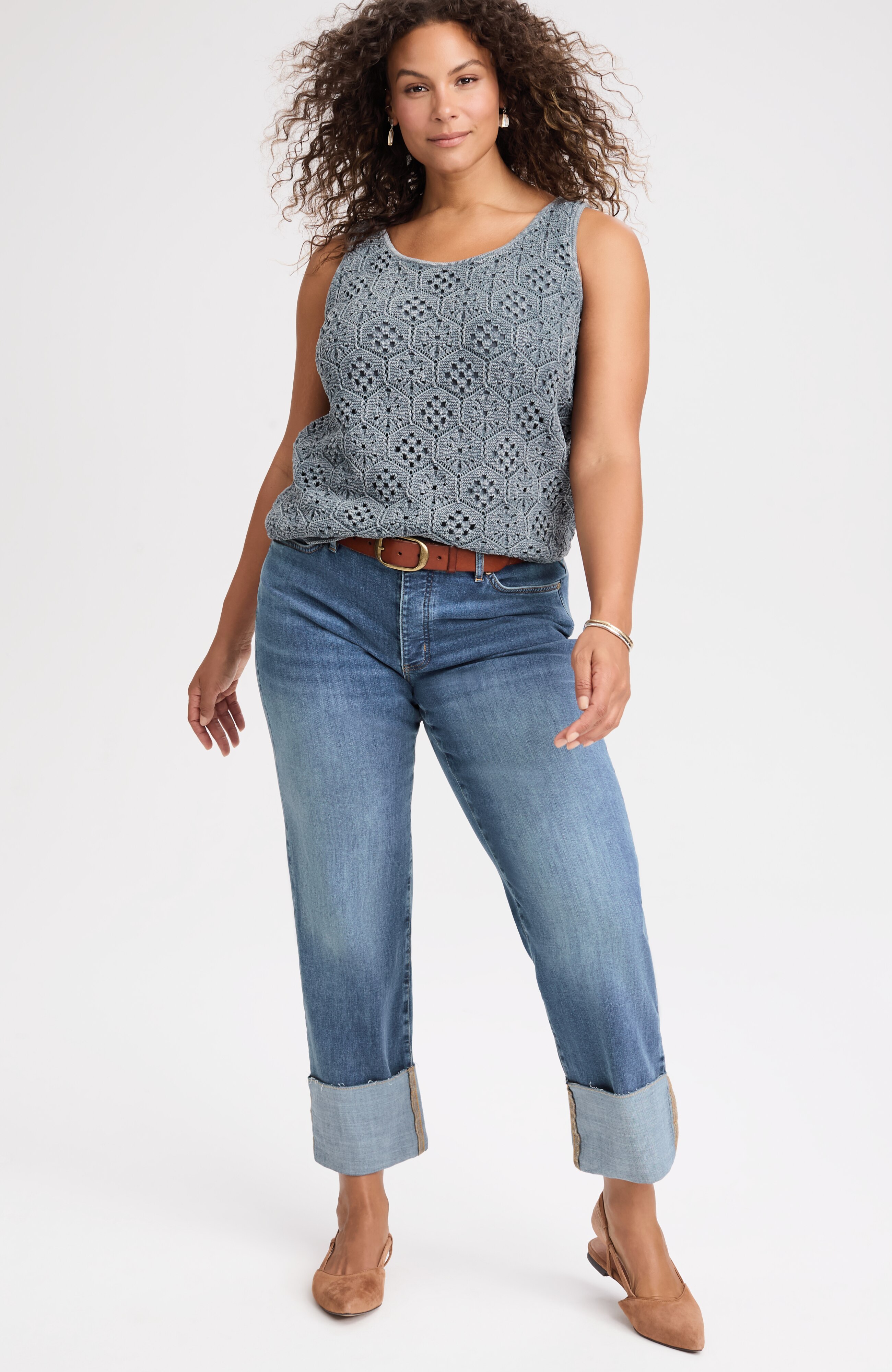 fringed-cuff straight-leg jeans