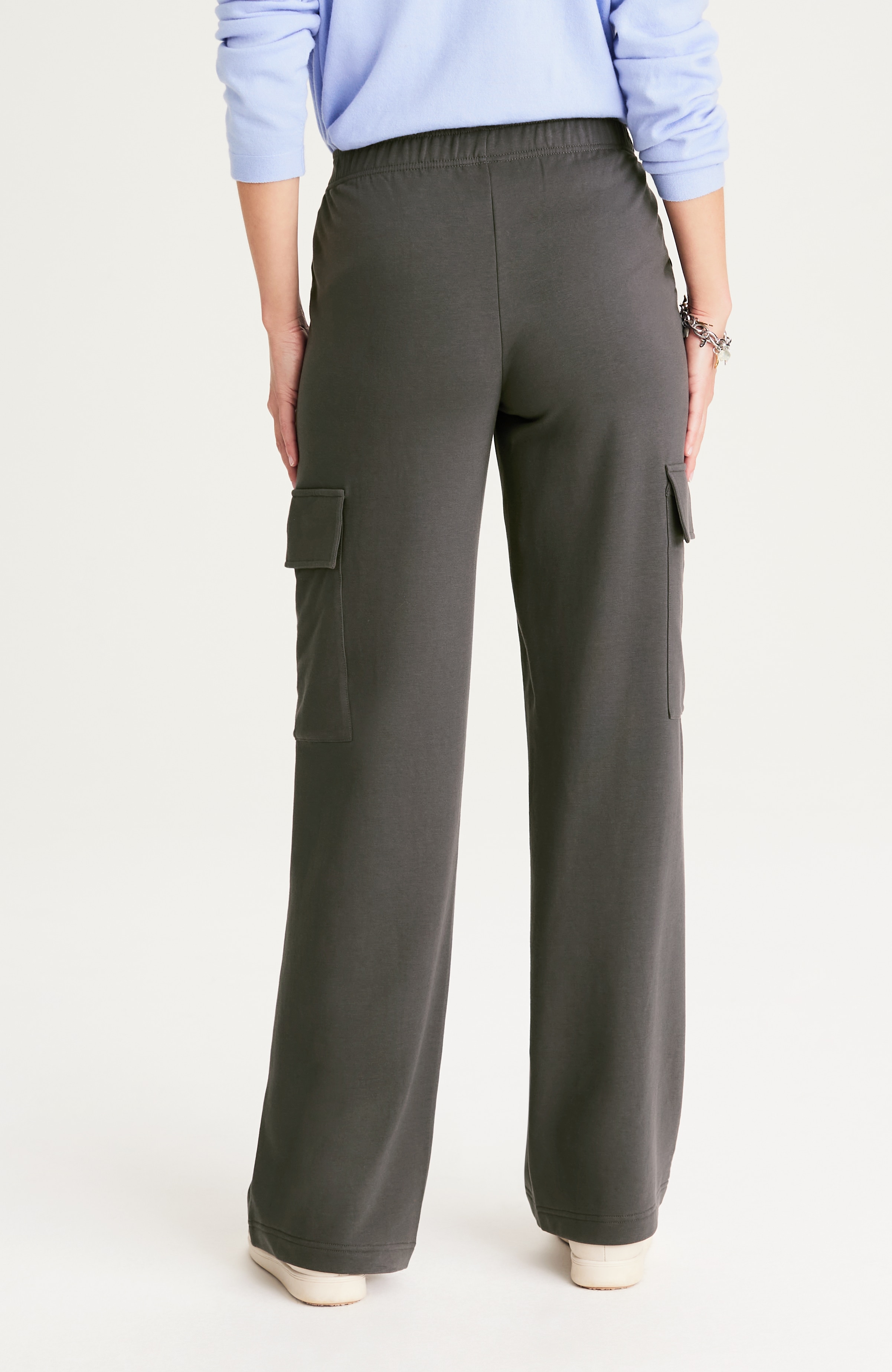 brushed-fleece wide-leg pants