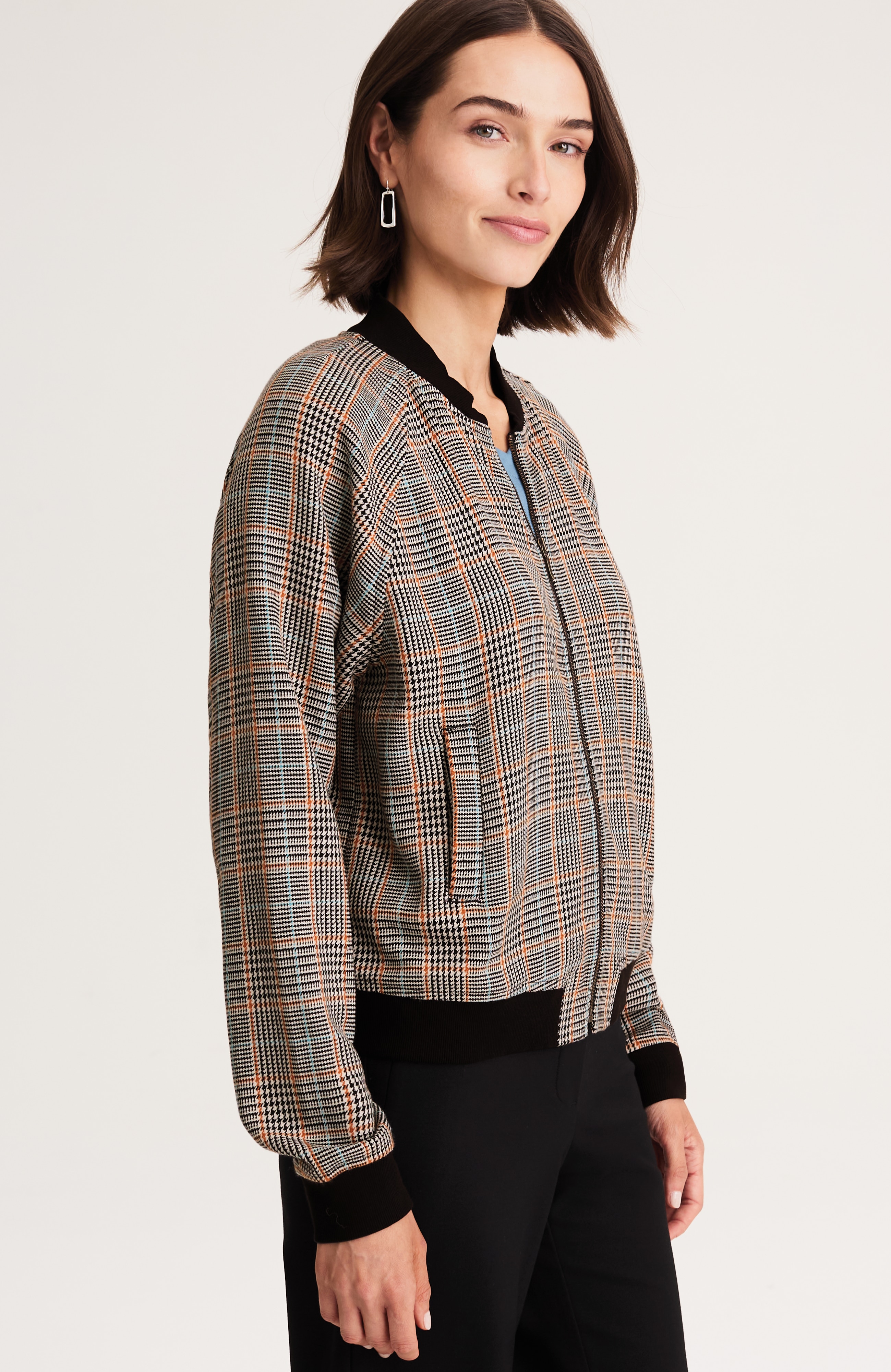 plaid bomber jacket
