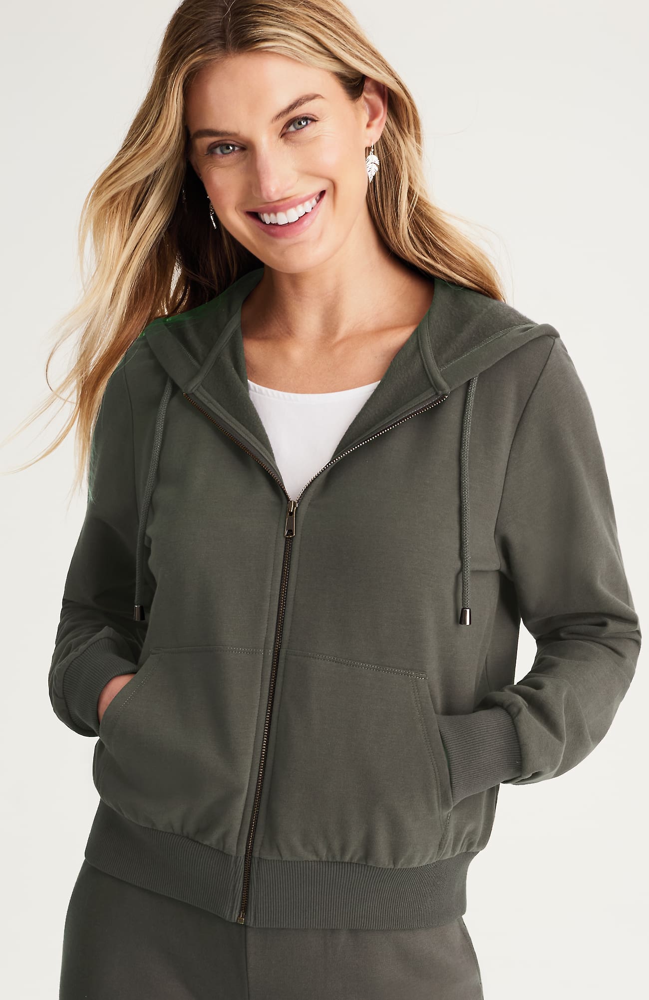 Jjill J.jill Brushed-fleece Hooded Sweatshirt