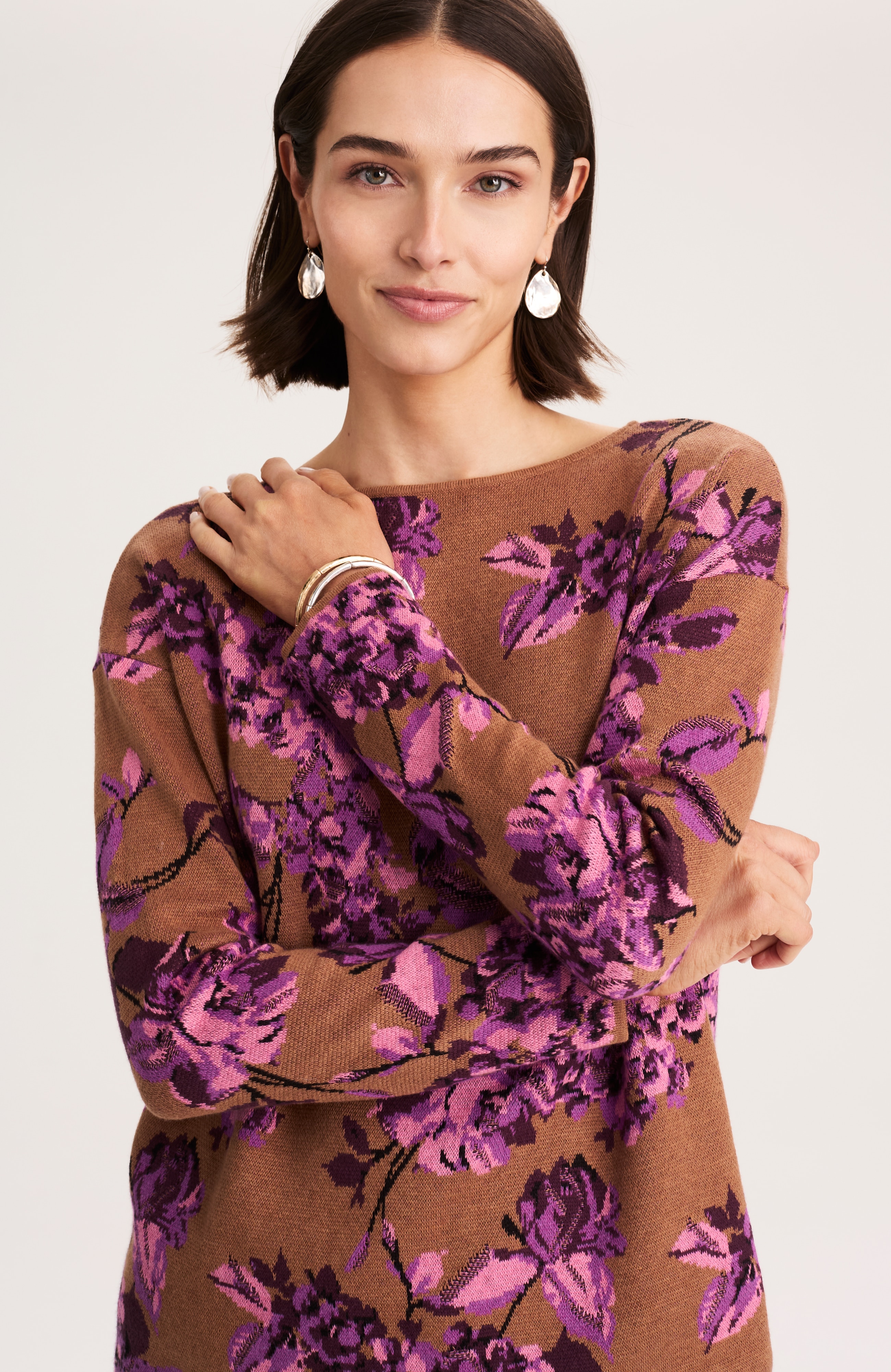 floral jacquard sweater