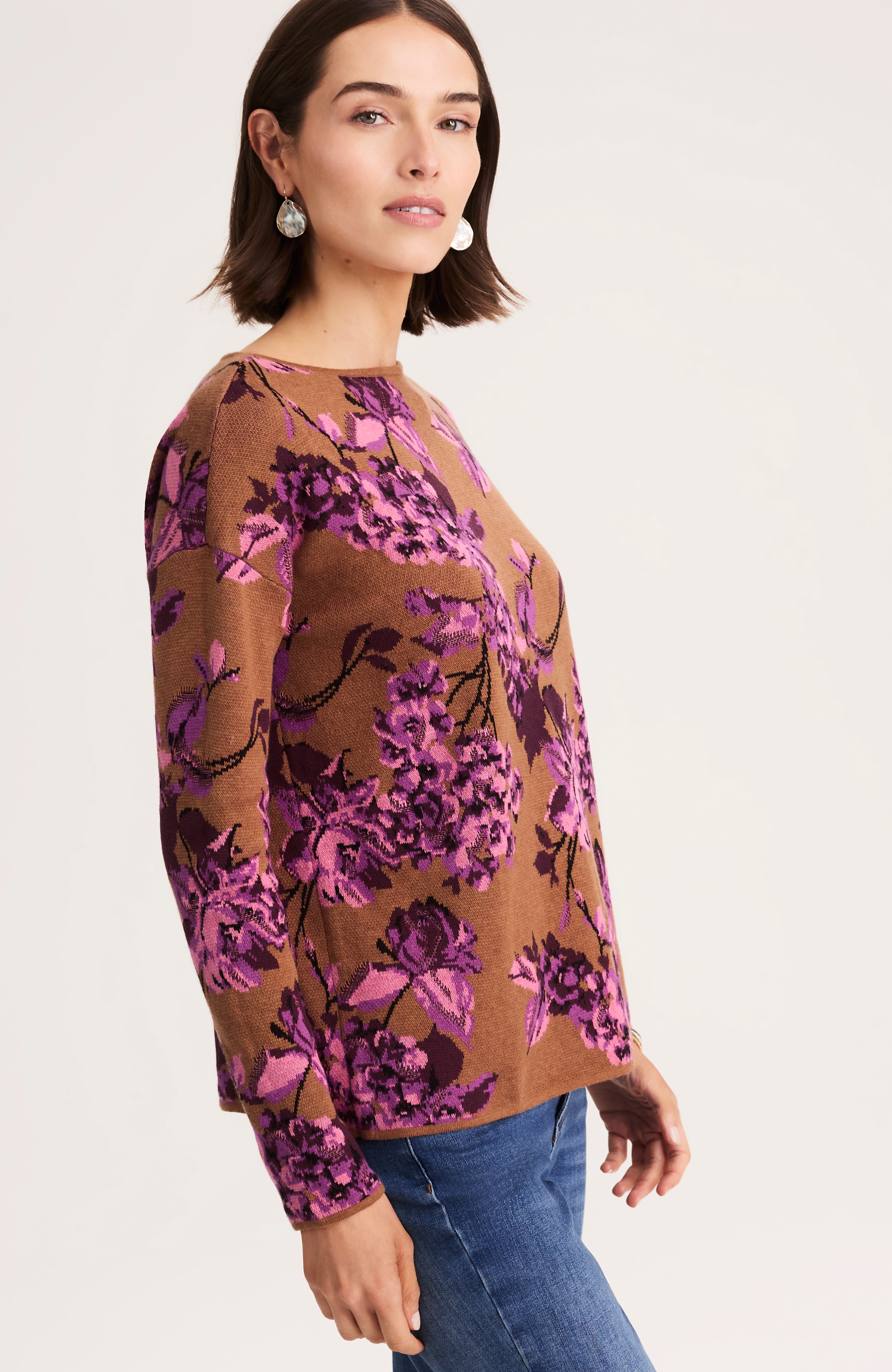 floral jacquard sweater
