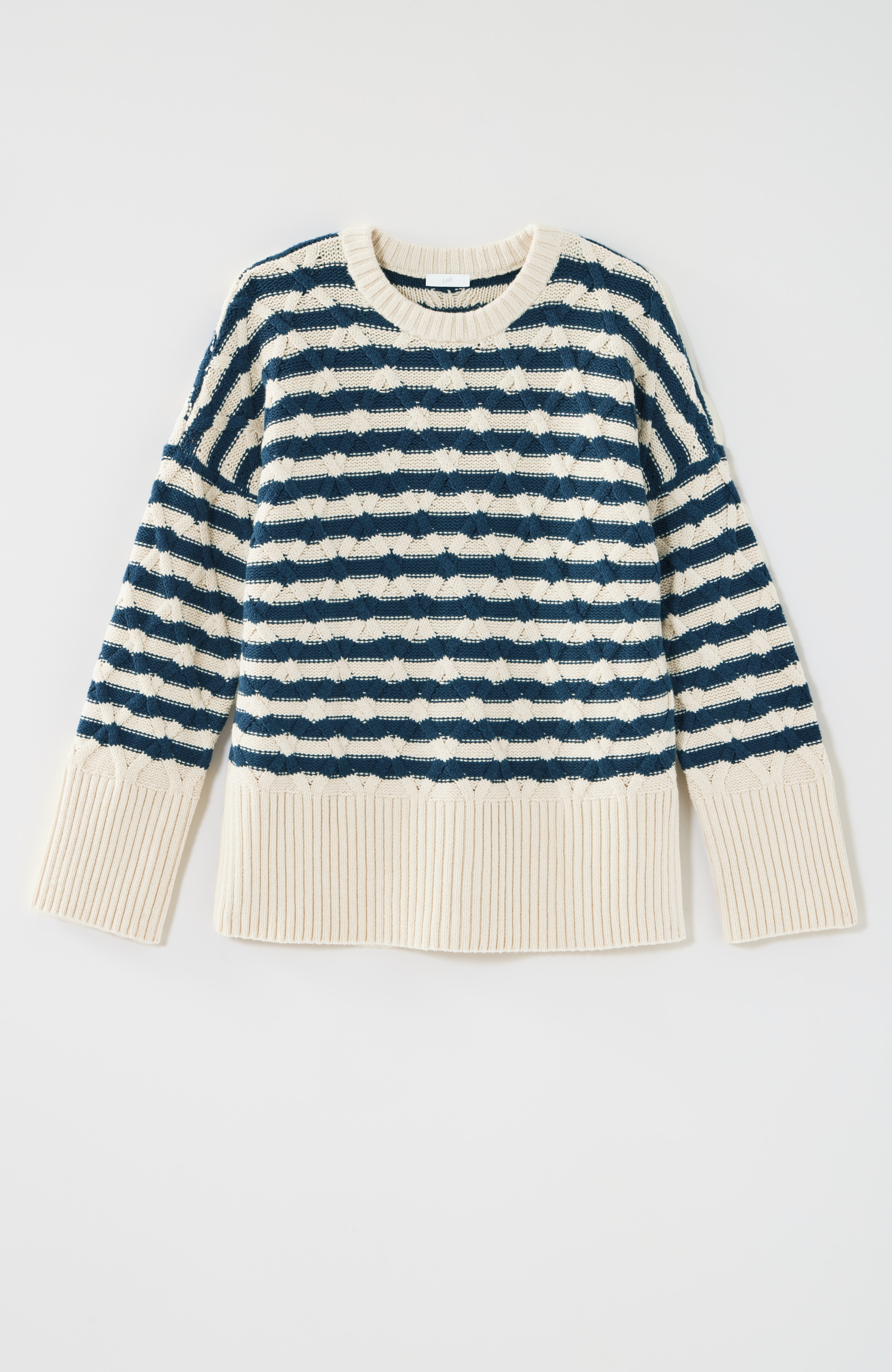 striped cabled sweater
