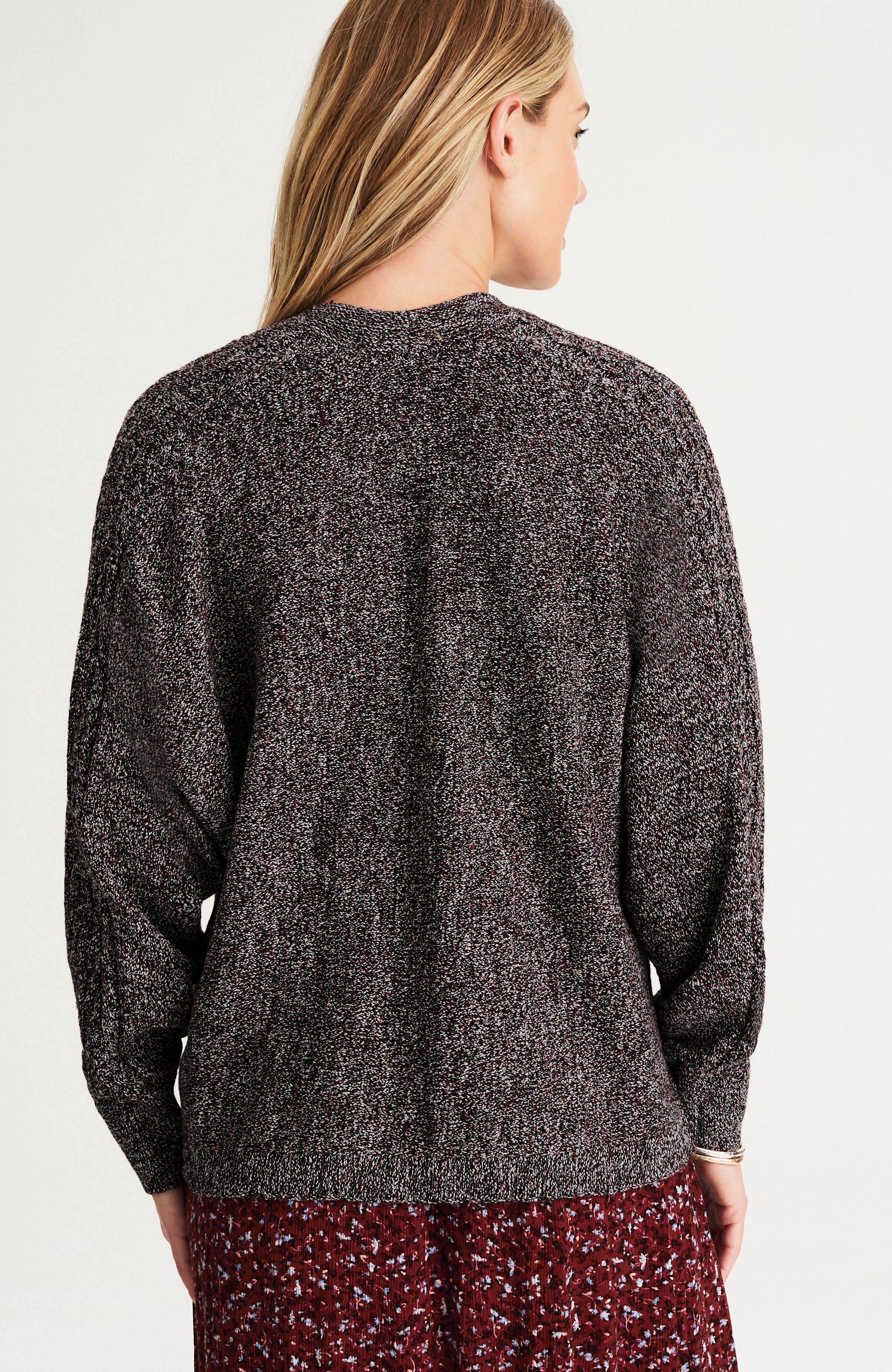 marled dolman-sleeve cardi