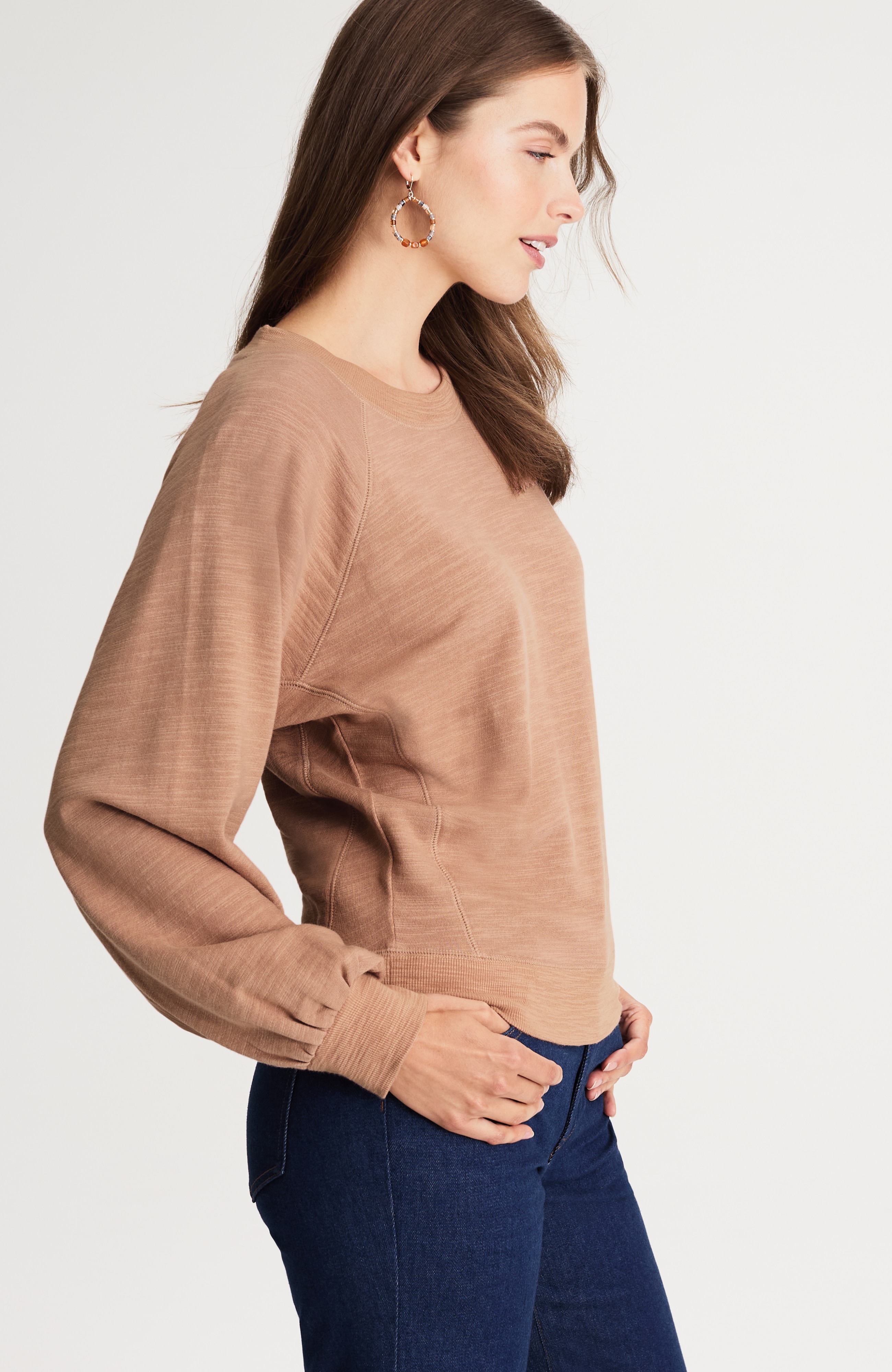 seamed french terry sweatshirt