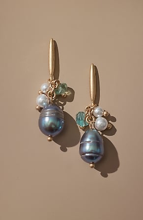 Image for Freshwater Peacock Pearl Earrings