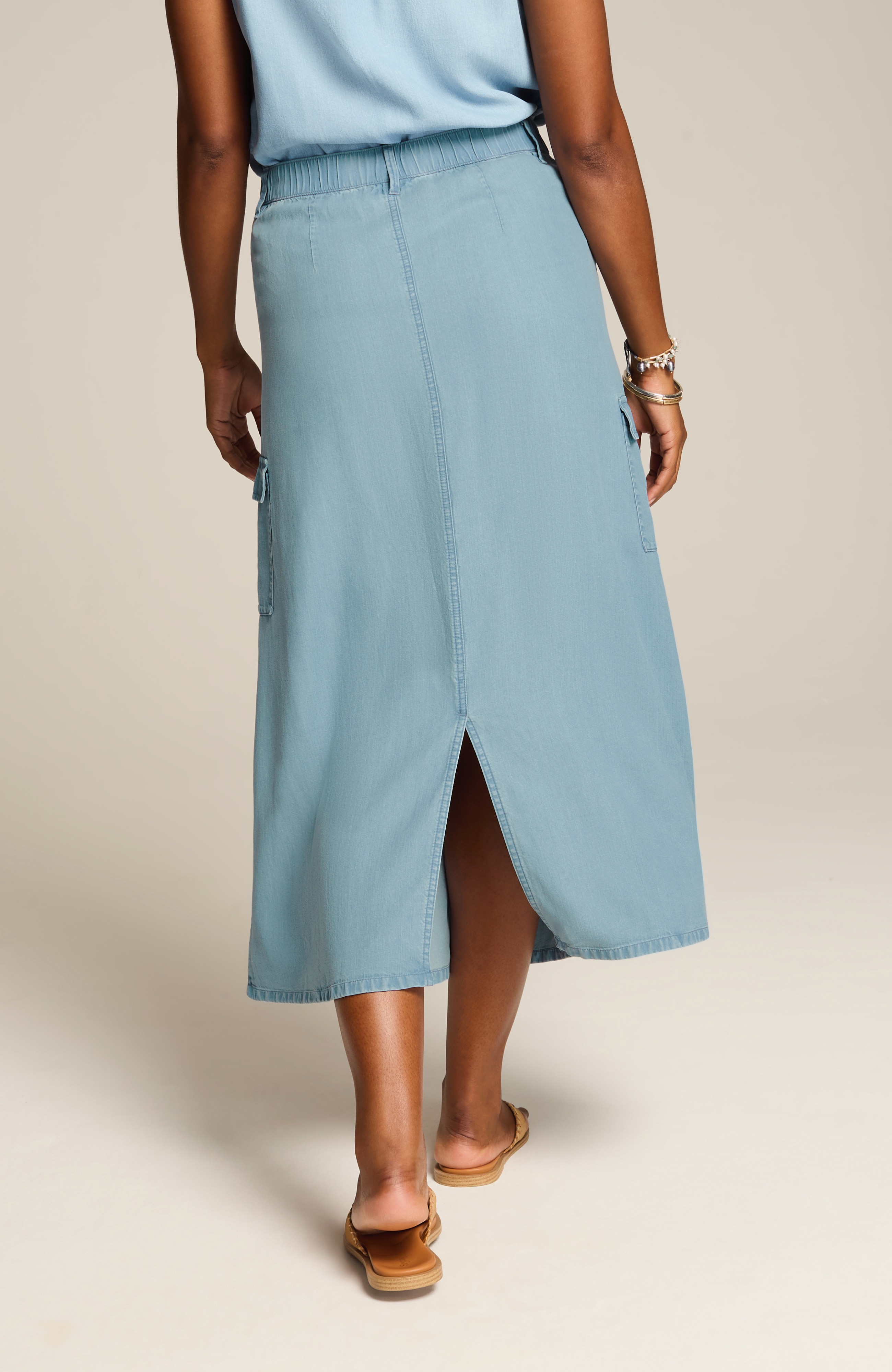 INDIGO TENCEL LYOCELL CARGO MAXI SKIRT | JJill