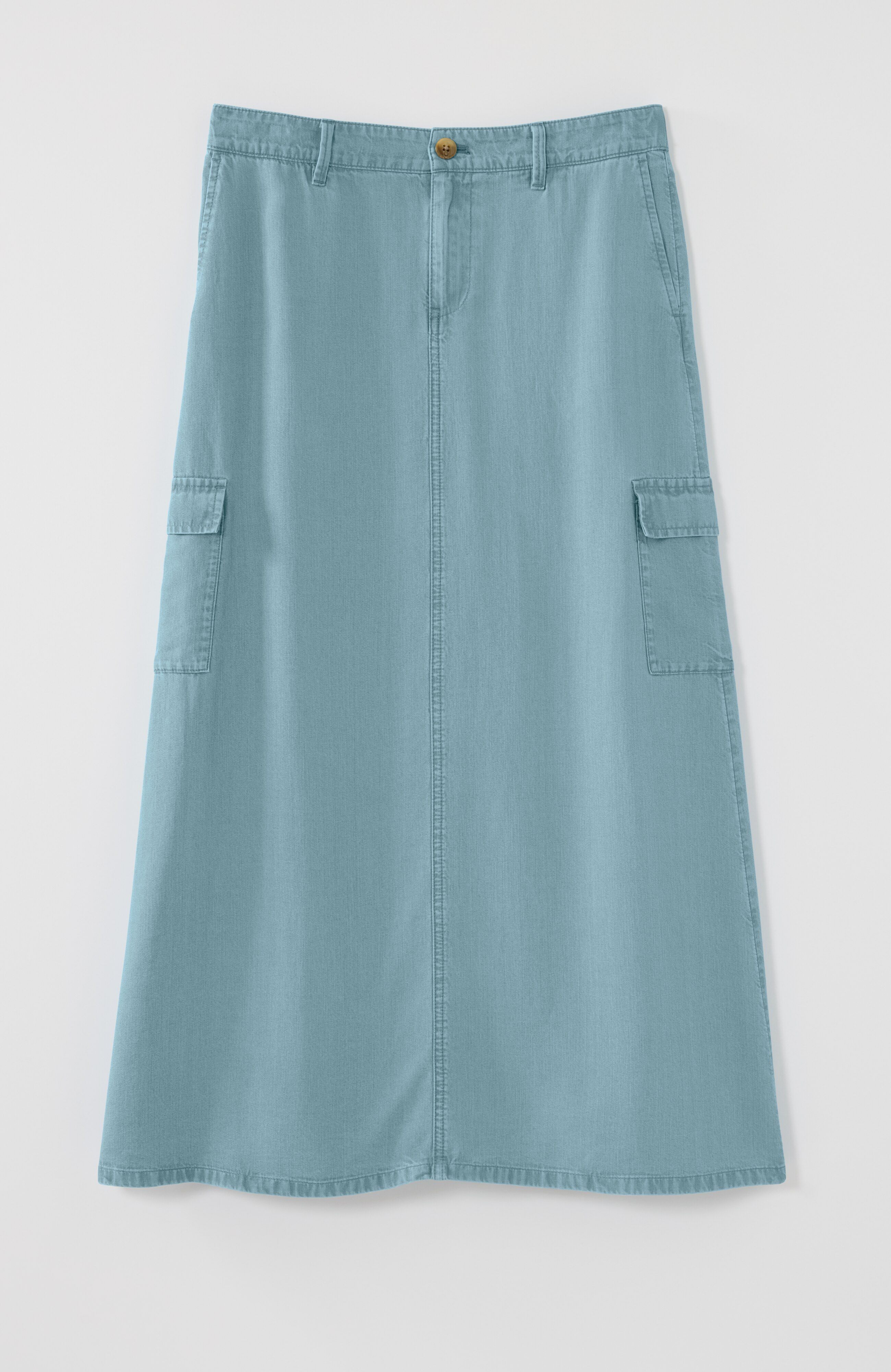 cecilia品❶ INDIGO TENCEL LYOCELL CARGO MAXI SKIRT | JJill