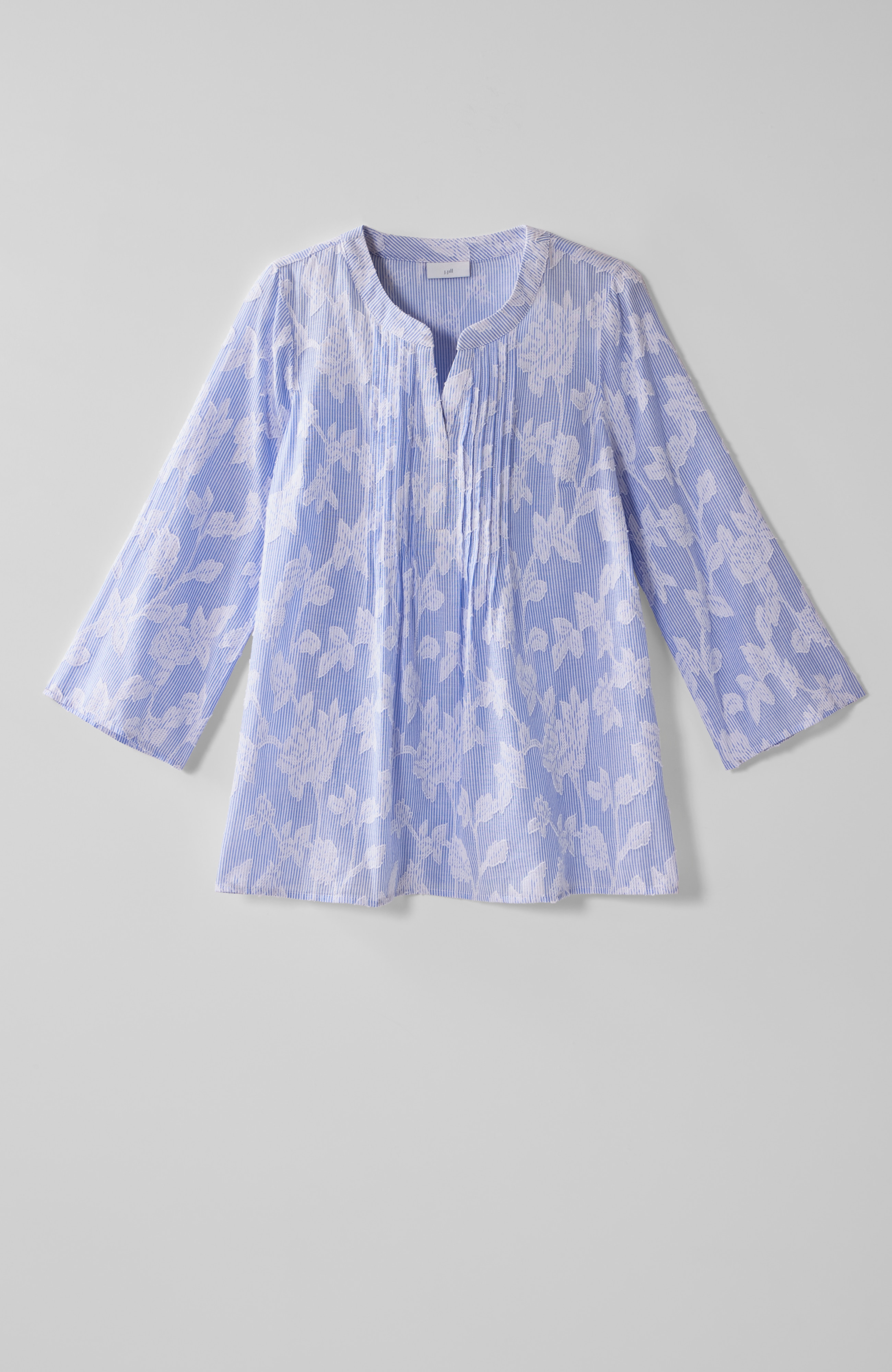 Zara Women Collection Navy Checked Frilled Jacquard Top