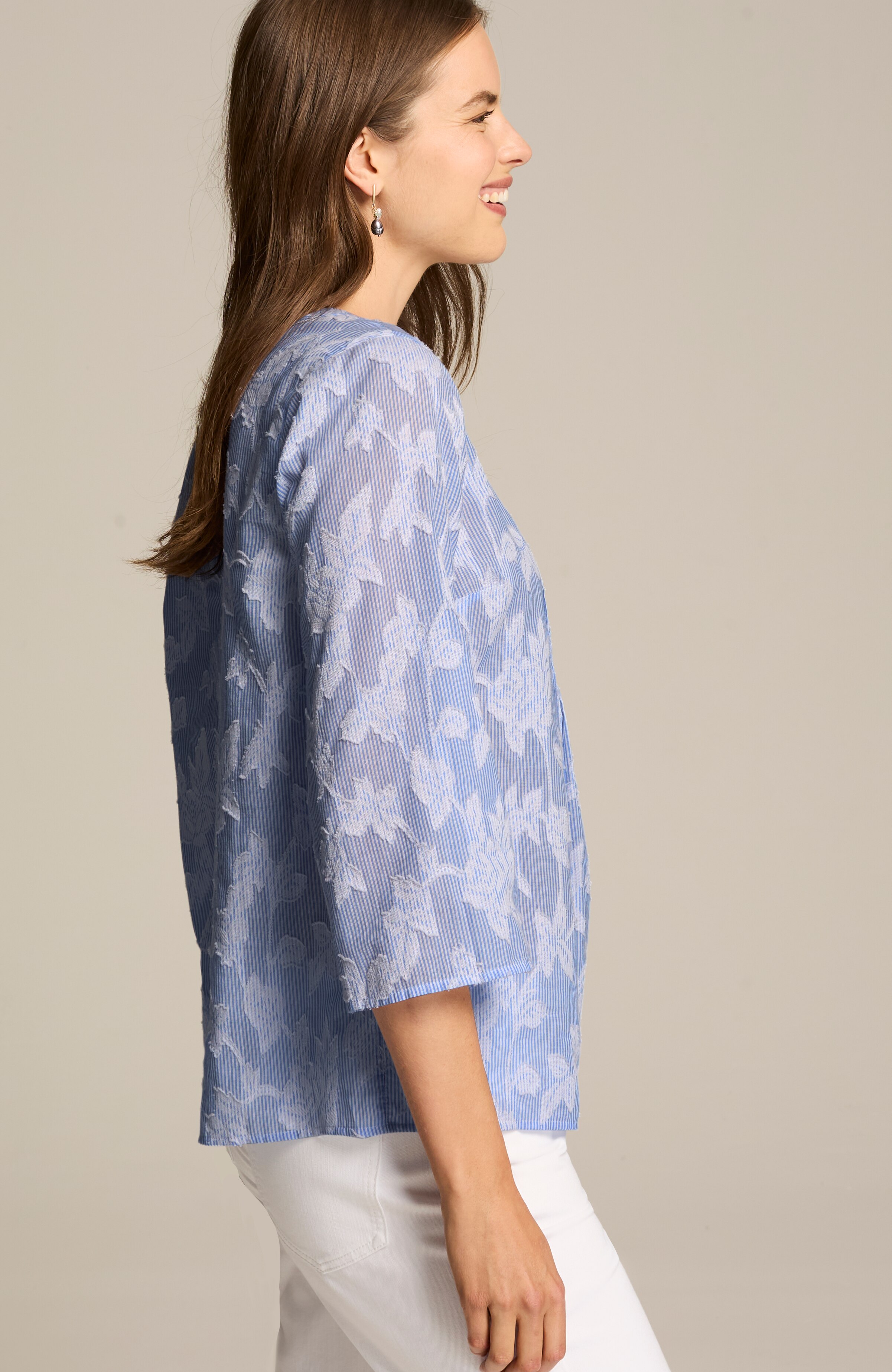 トップス Mame / 2019SS Pedicel Jacquard Tops CLIPPED-JACQUARD STRIPED TOP | JJill