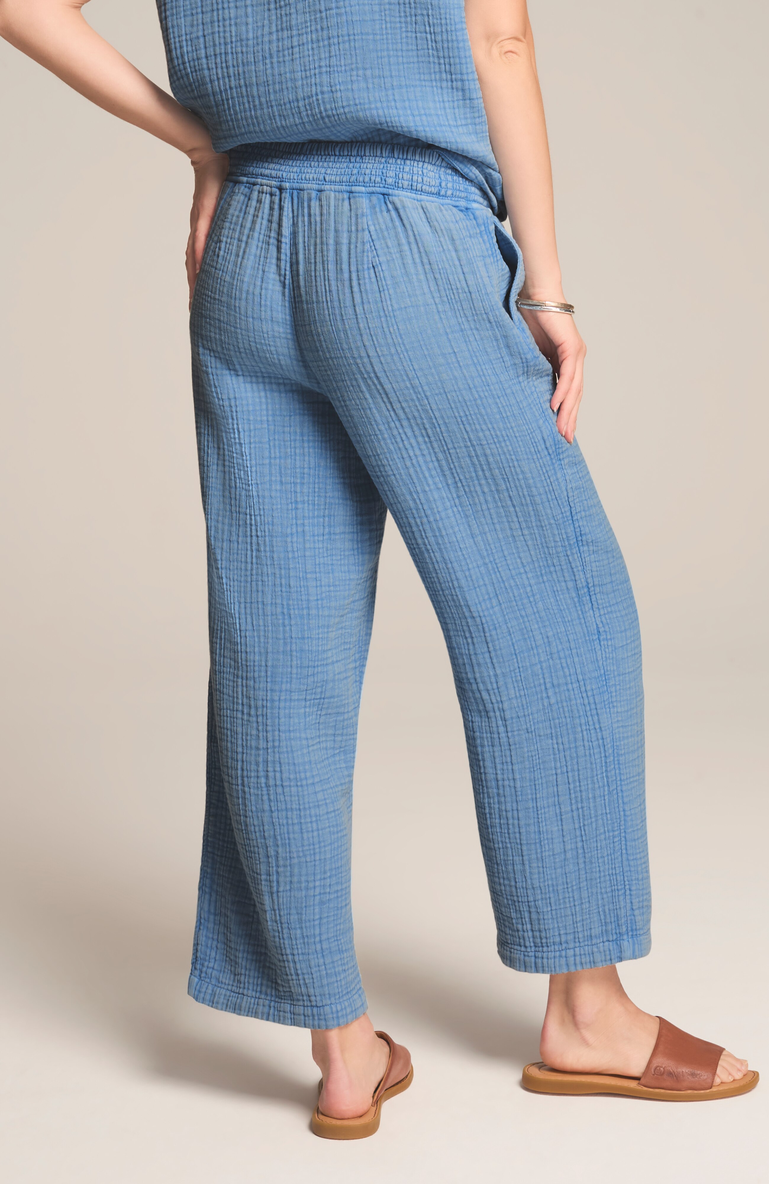 pure jill cotton-gauze cropped pants