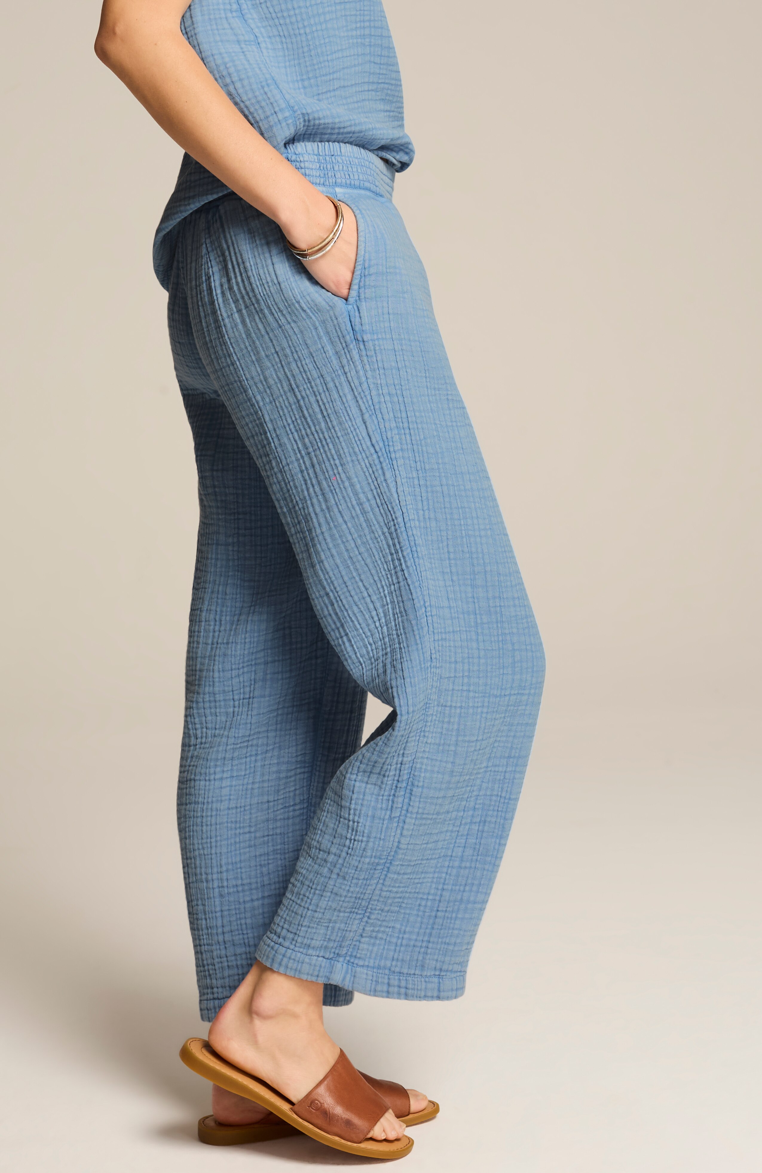 PURE JILL COTTON-GAUZE CROPPED PANTS | JJill