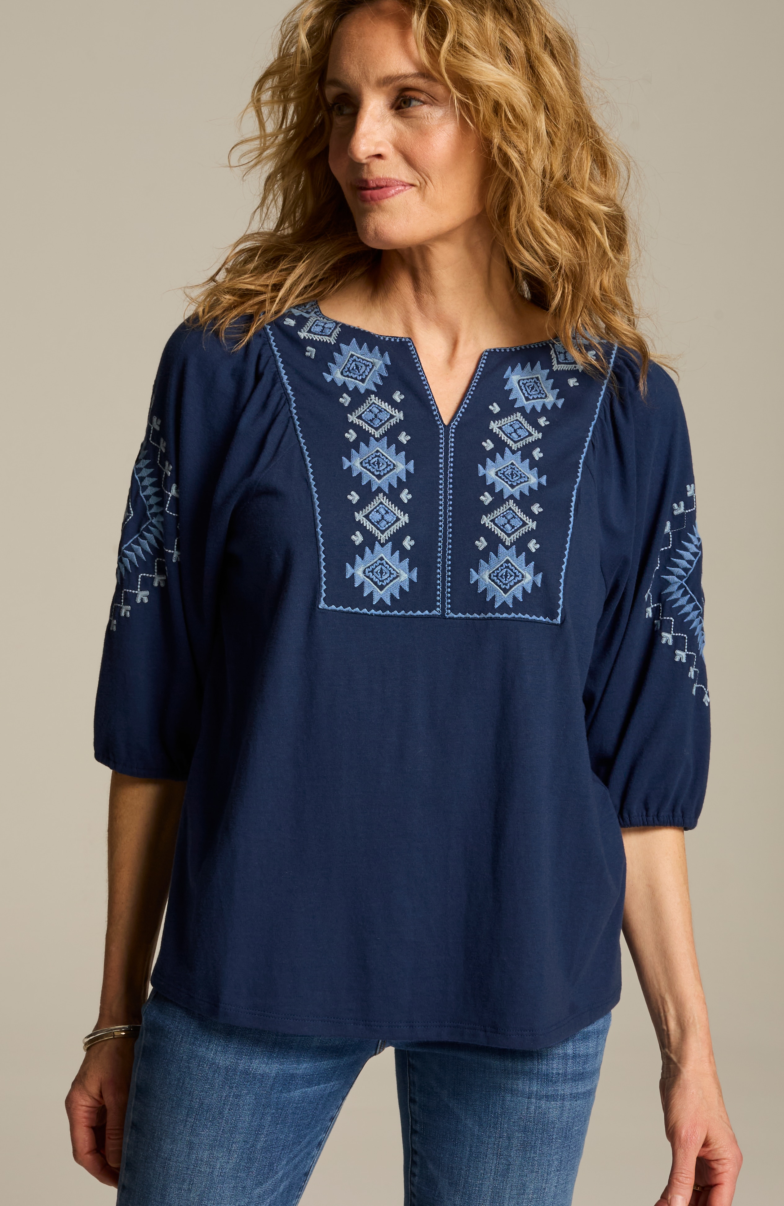 トップス ma- EMBROIDERED-DETAILS TOP | JJill