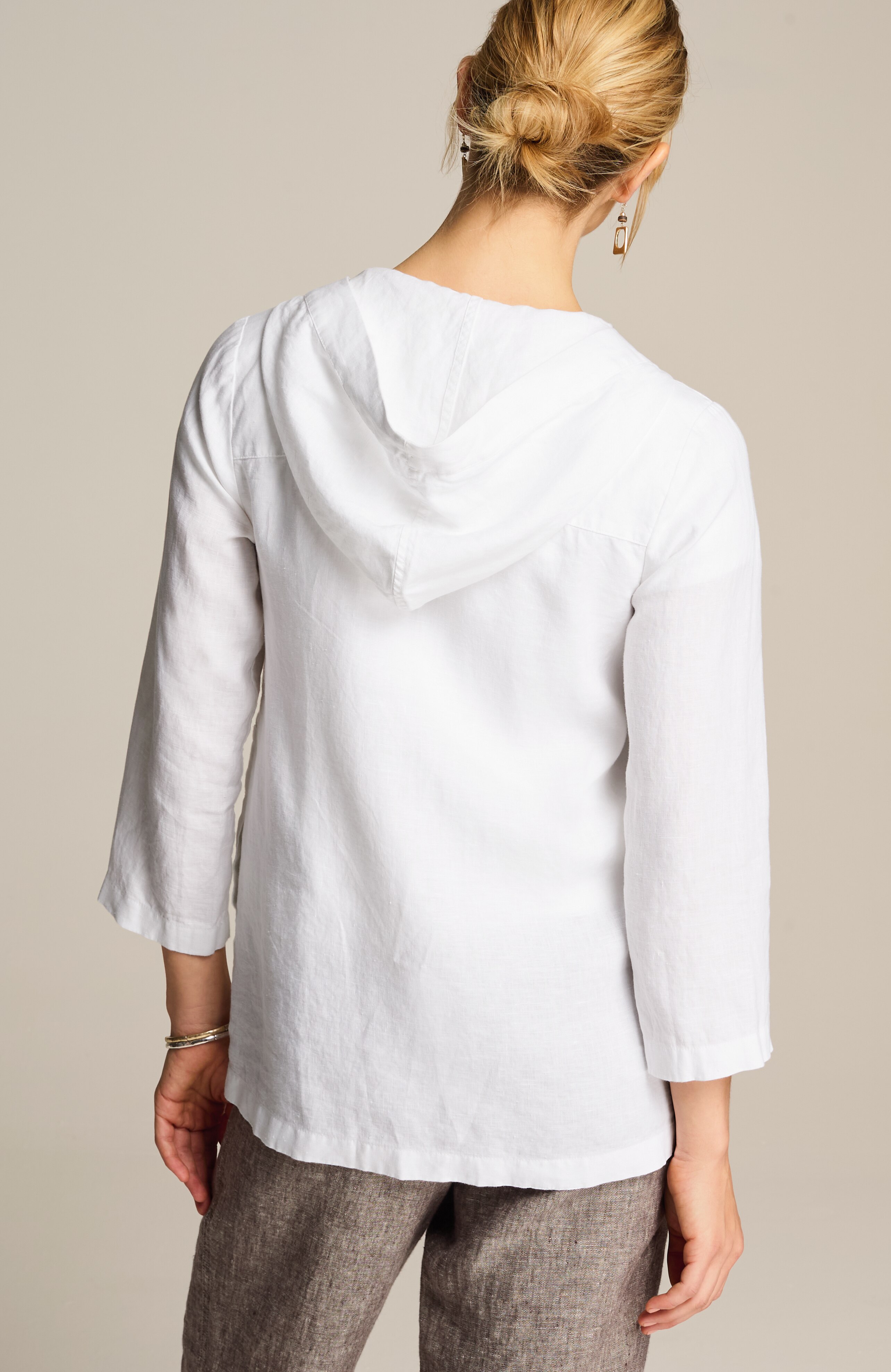 pure jill linen hooded jacket