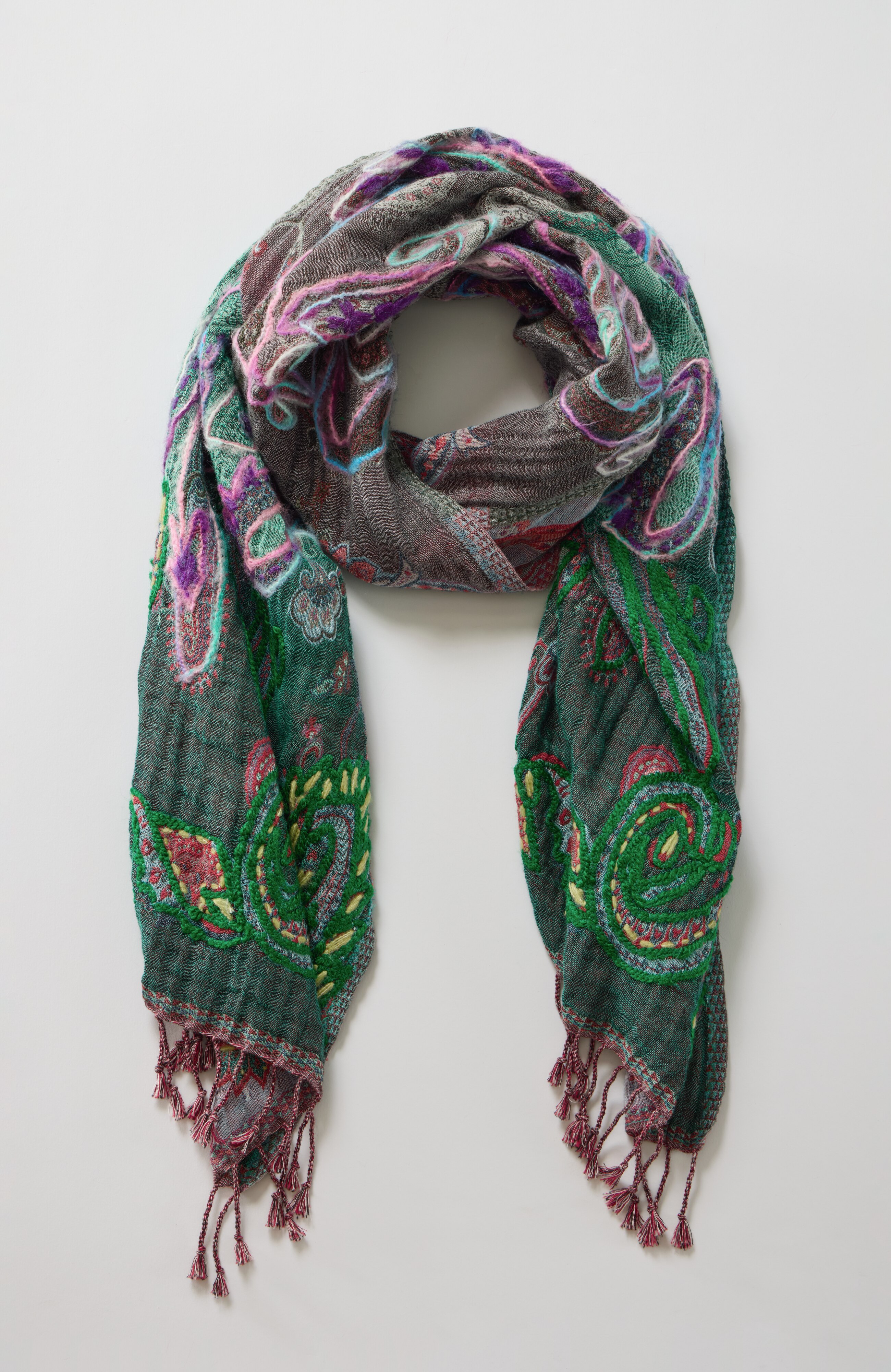 compassion fund paisley jacquard scarf