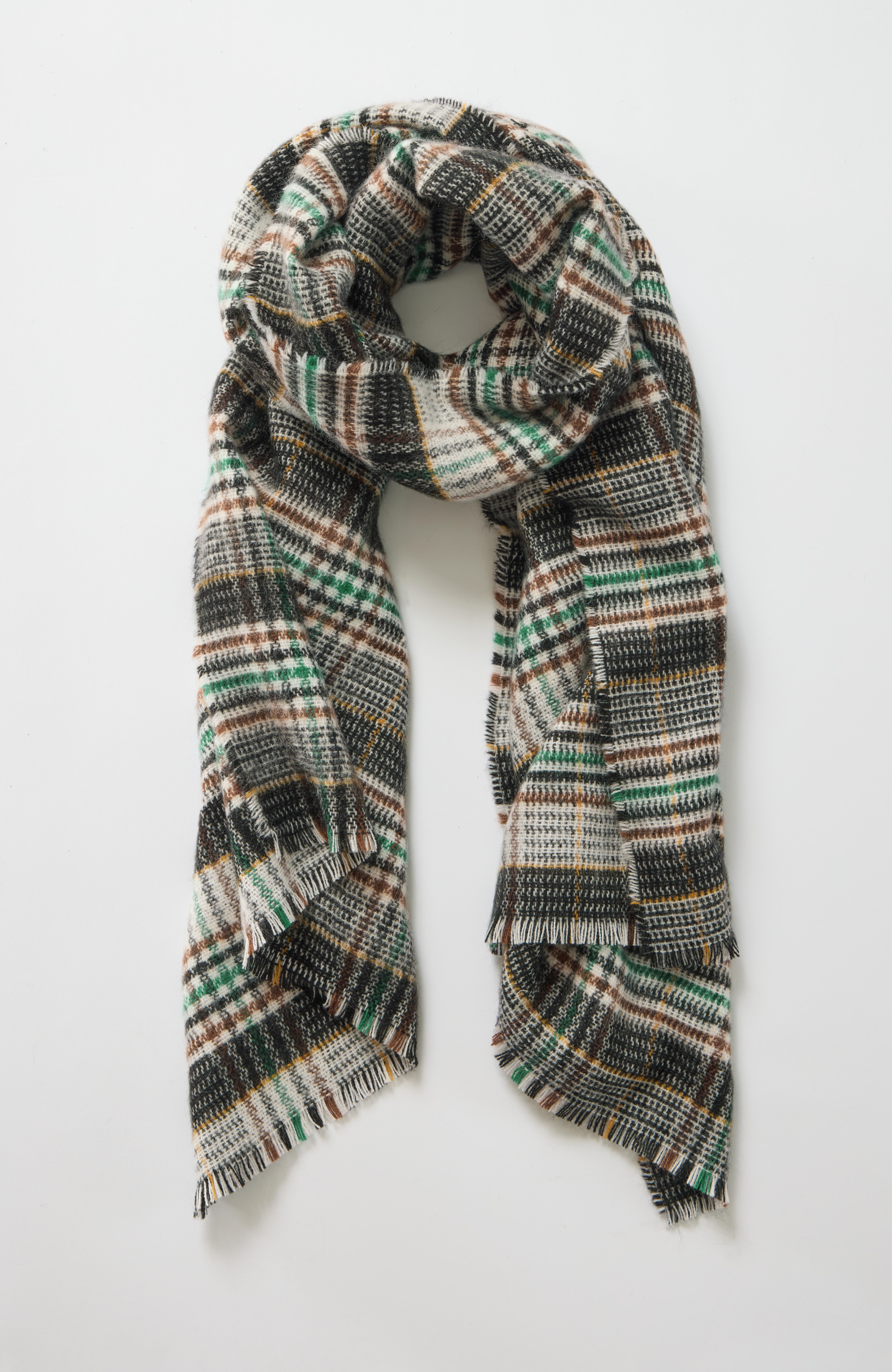 plaid oblong scarf