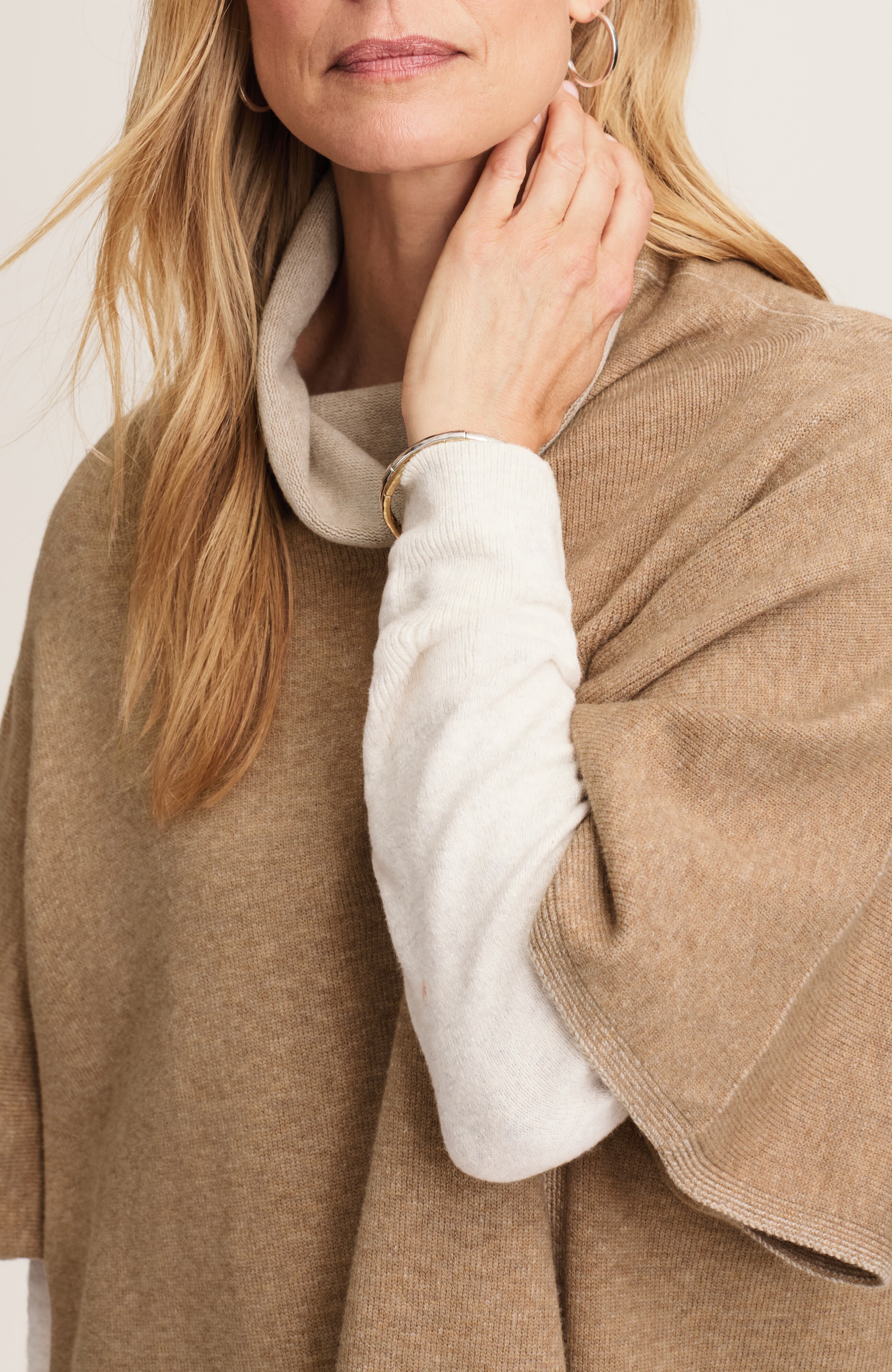 Two-Tone Sweater Poncho | JJill