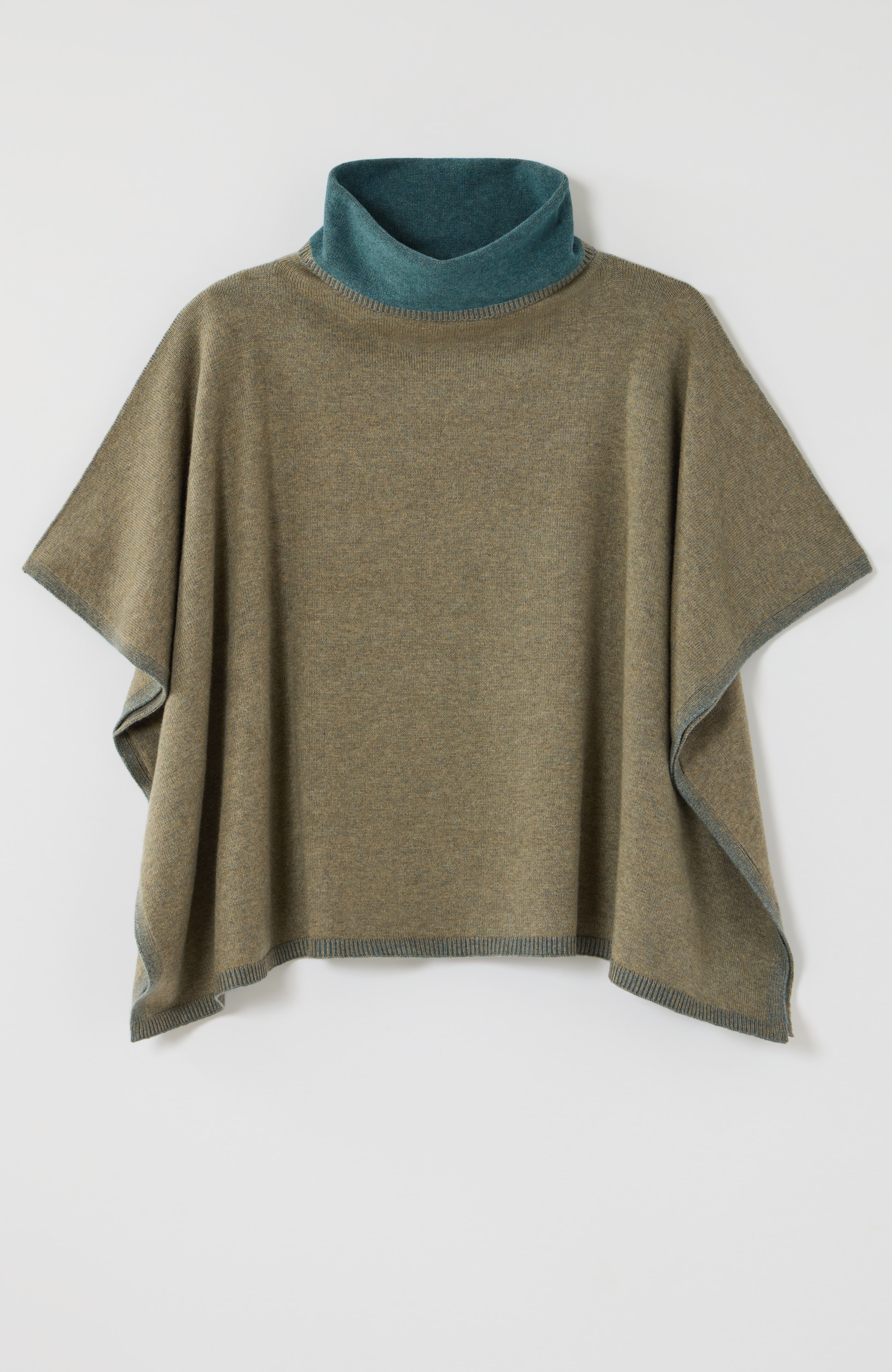 two-tone sweater poncho