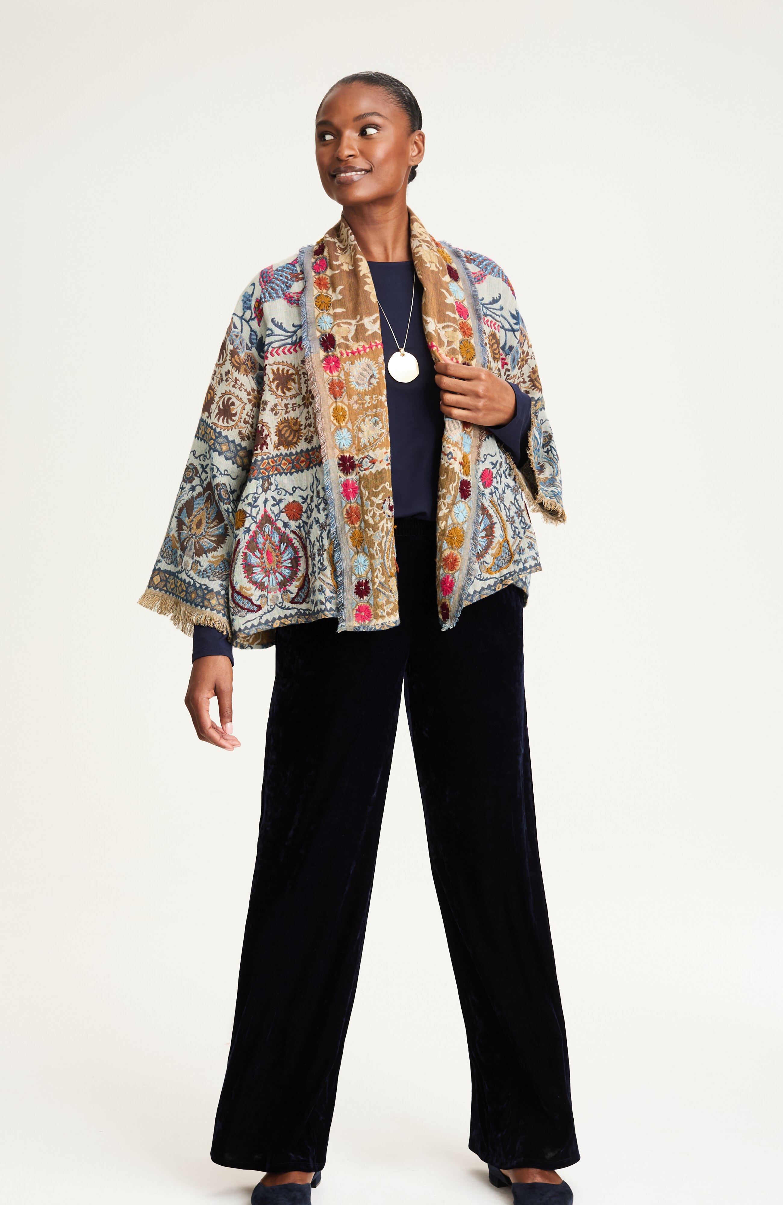 Hand-Embroidered Jacquard Soft Jacket | JJill