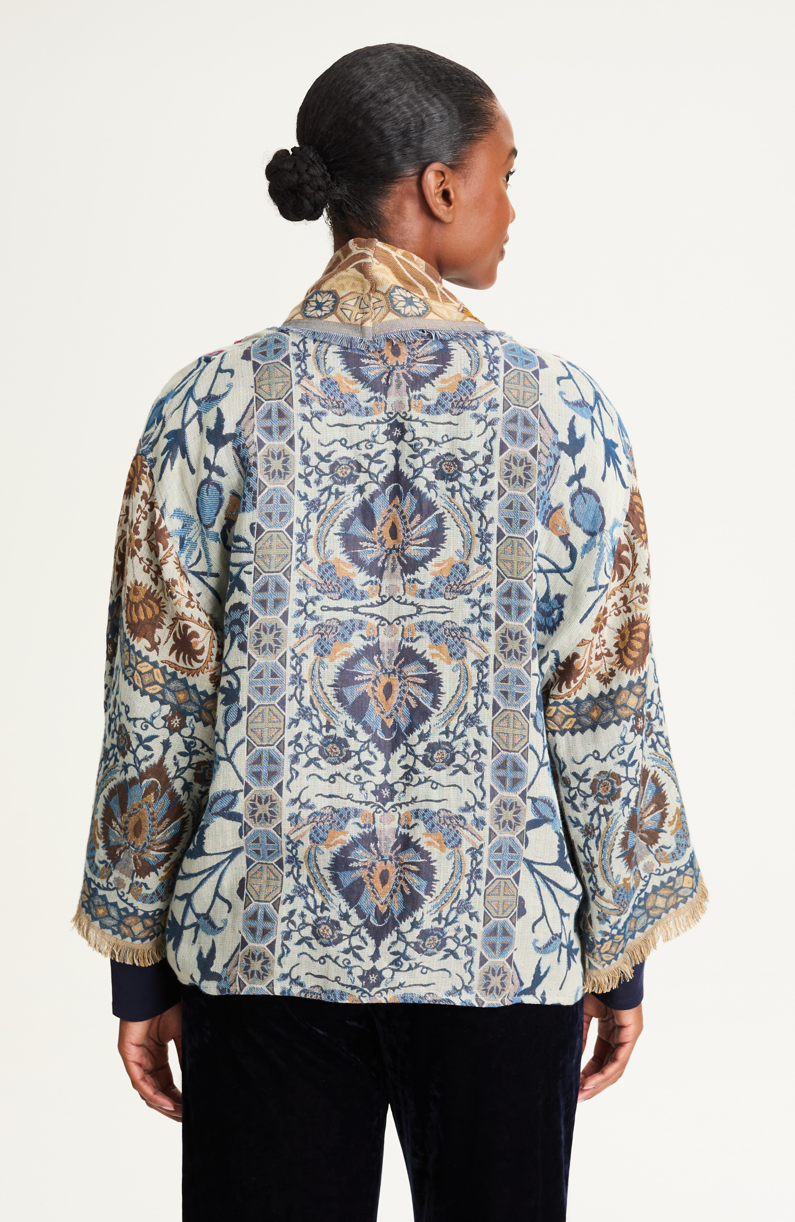 hand-embroidered jacquard soft jacket