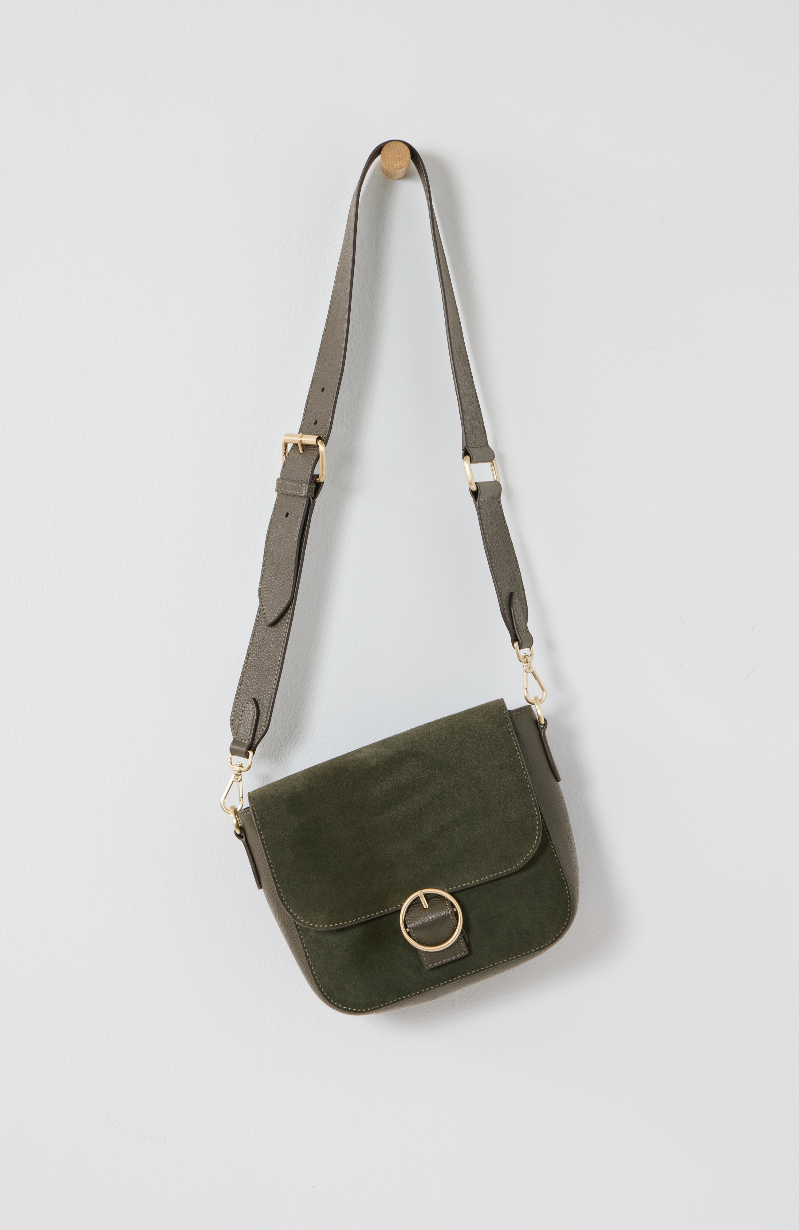 suede & leather crossbody