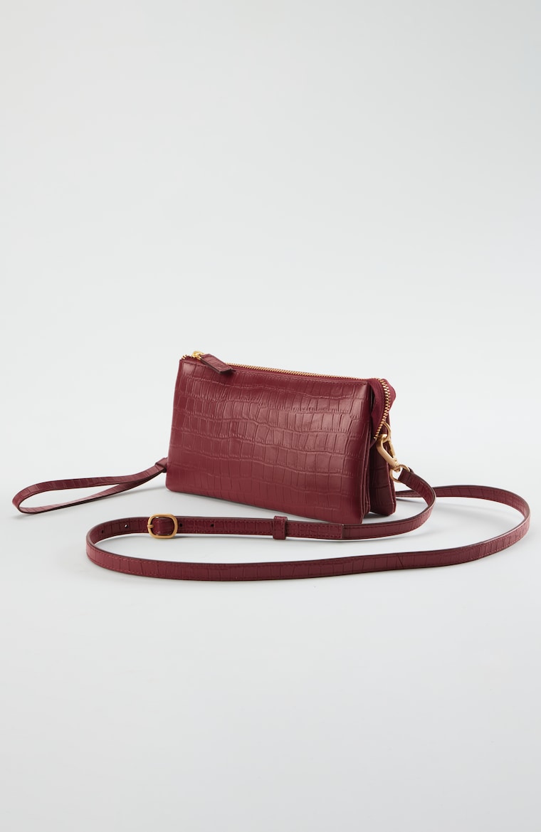Primary view of the embossed leather 3-in-1 crossbody