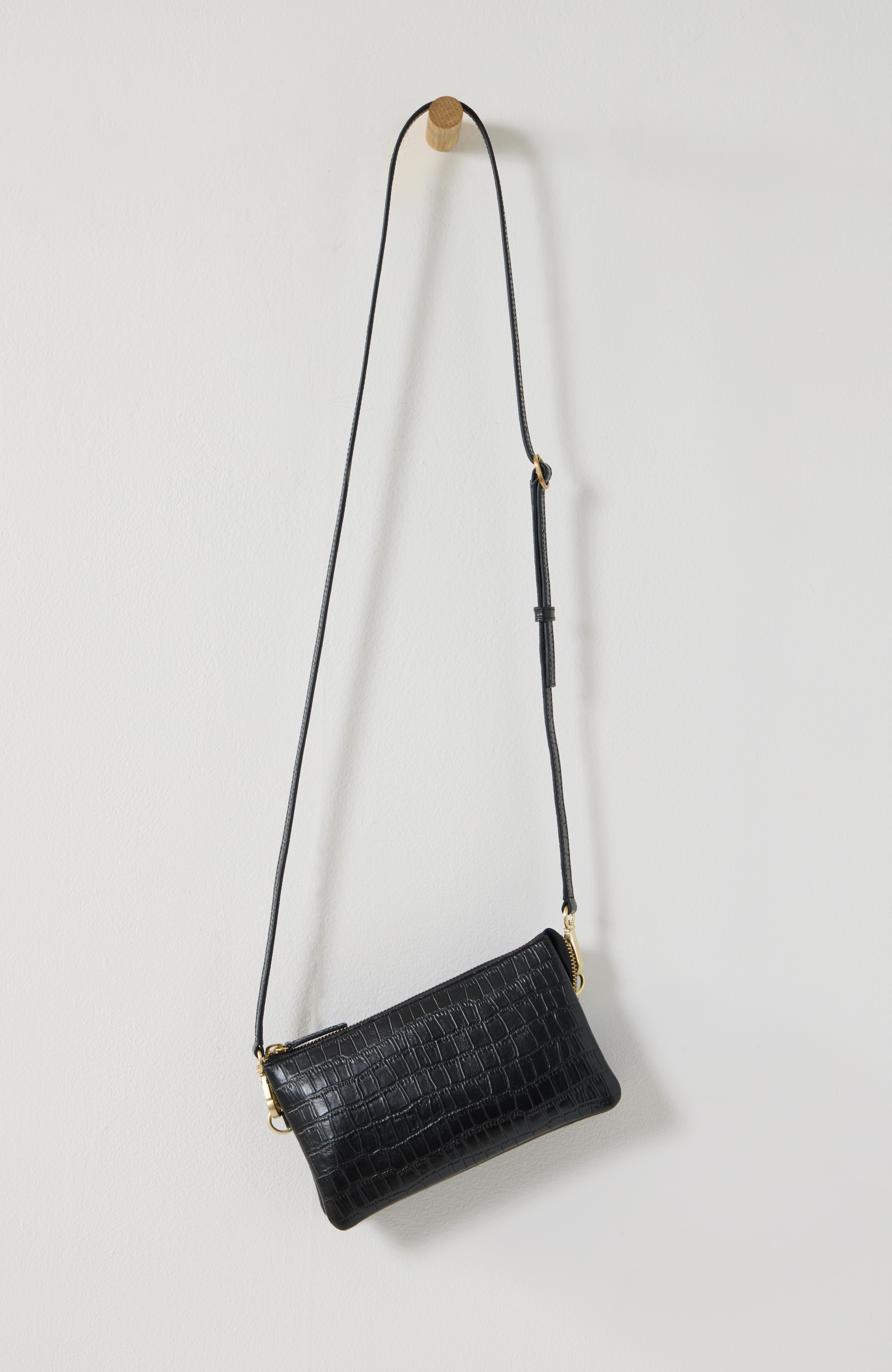 embossed leather 3-in-1 crossbody