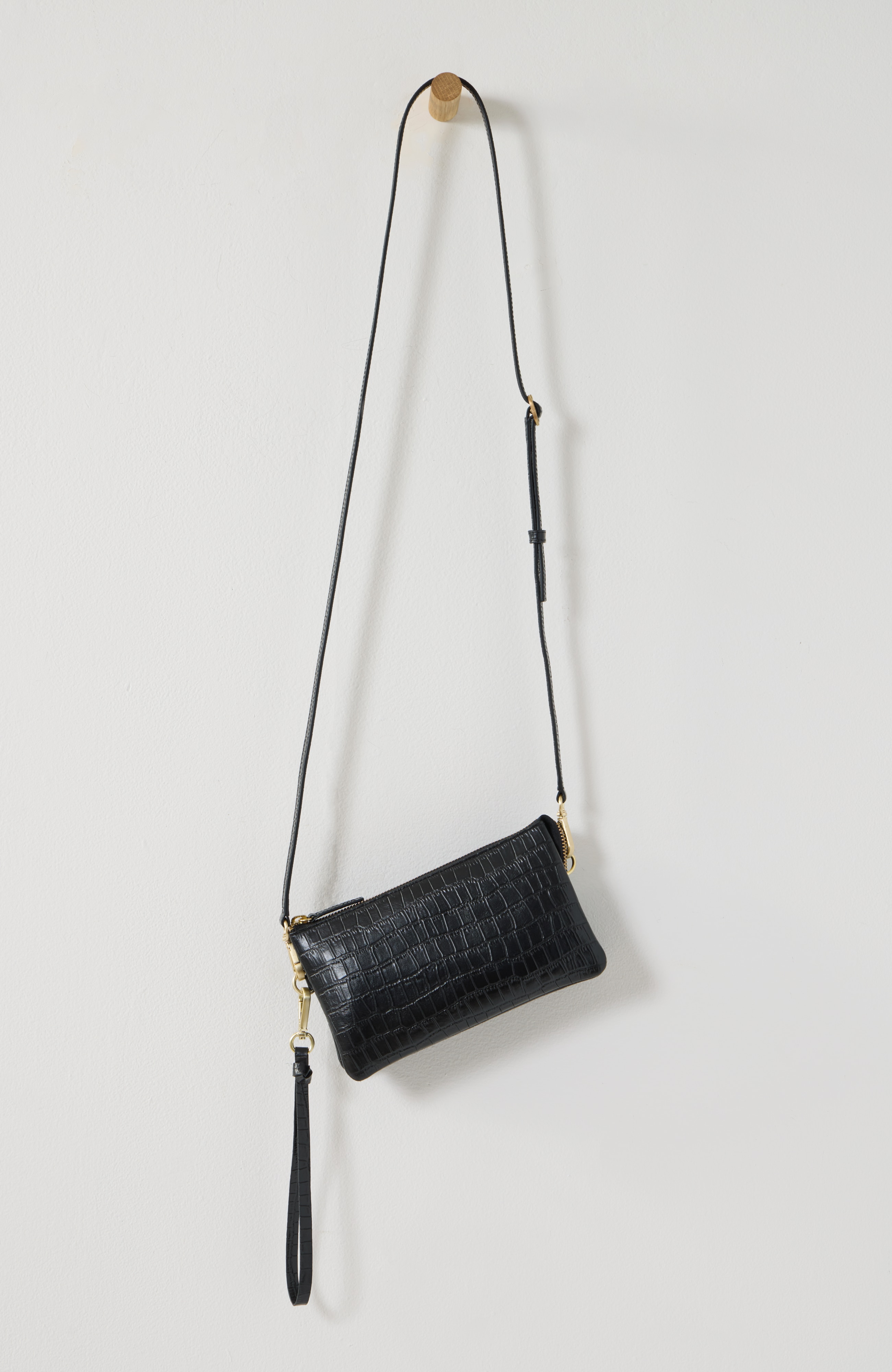 embossed leather 3-in-1 crossbody