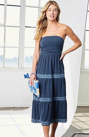Image for Embroidered Strapless Dress