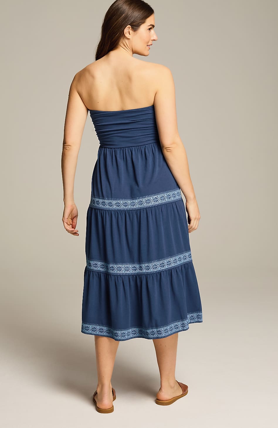 EMBROIDERED STRAPLESS DRESS | JJill
