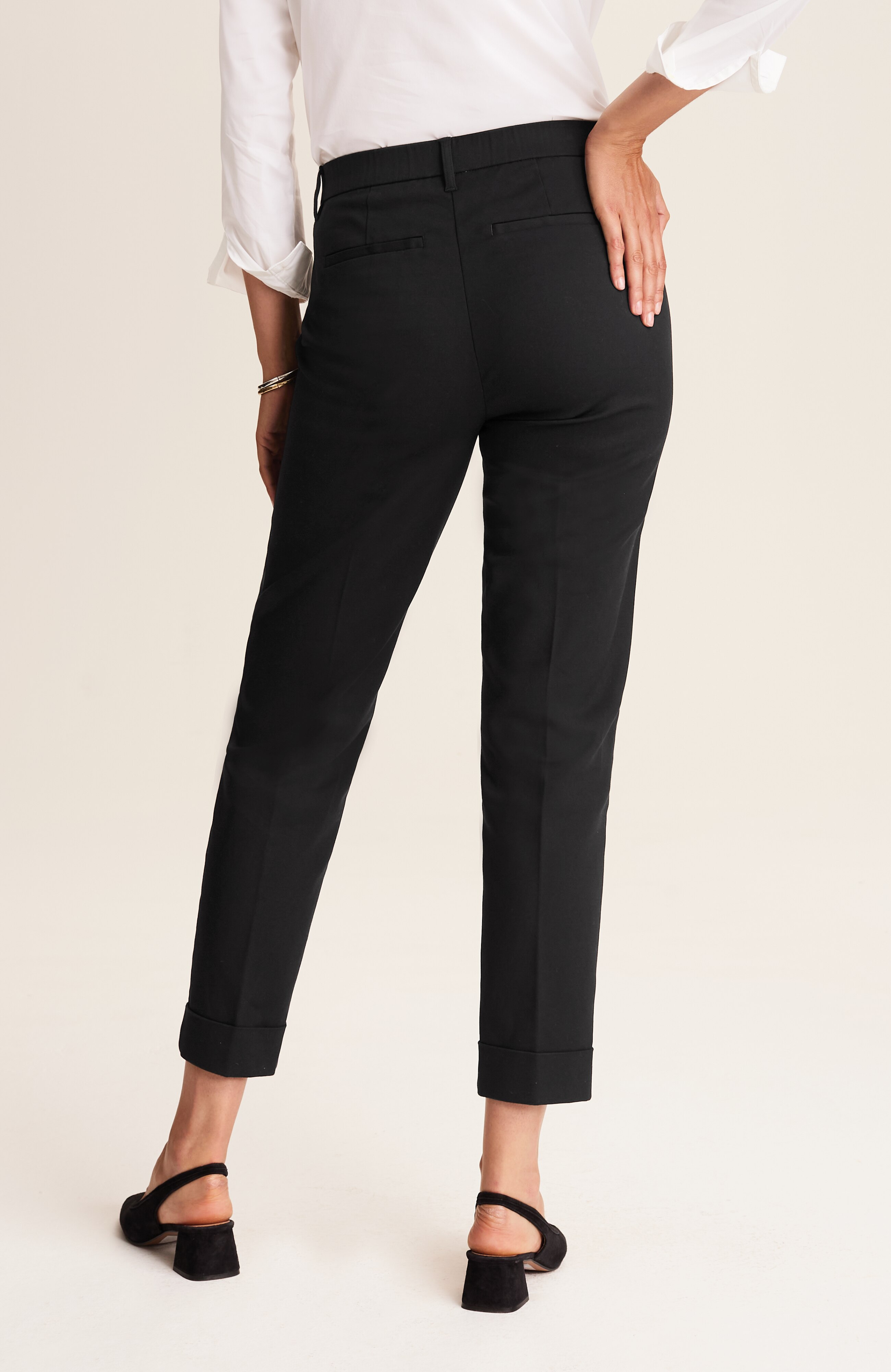 versatile cotton-stretch cuffed pants