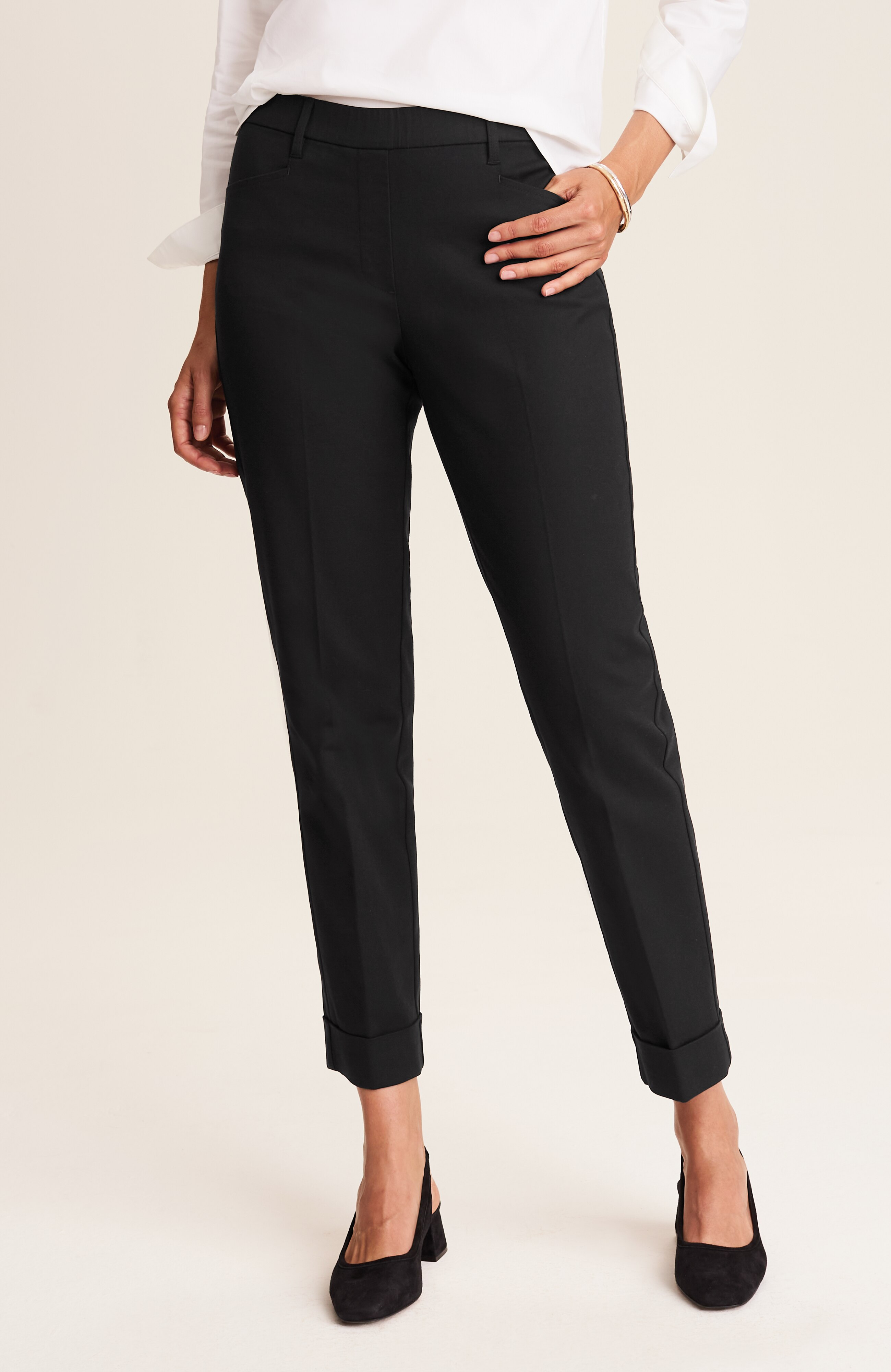 VERSATILE COTTON-STRETCH CUFFED PANTS | JJill