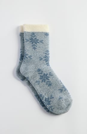 Image for Snowflake Stamp Slipper Socks