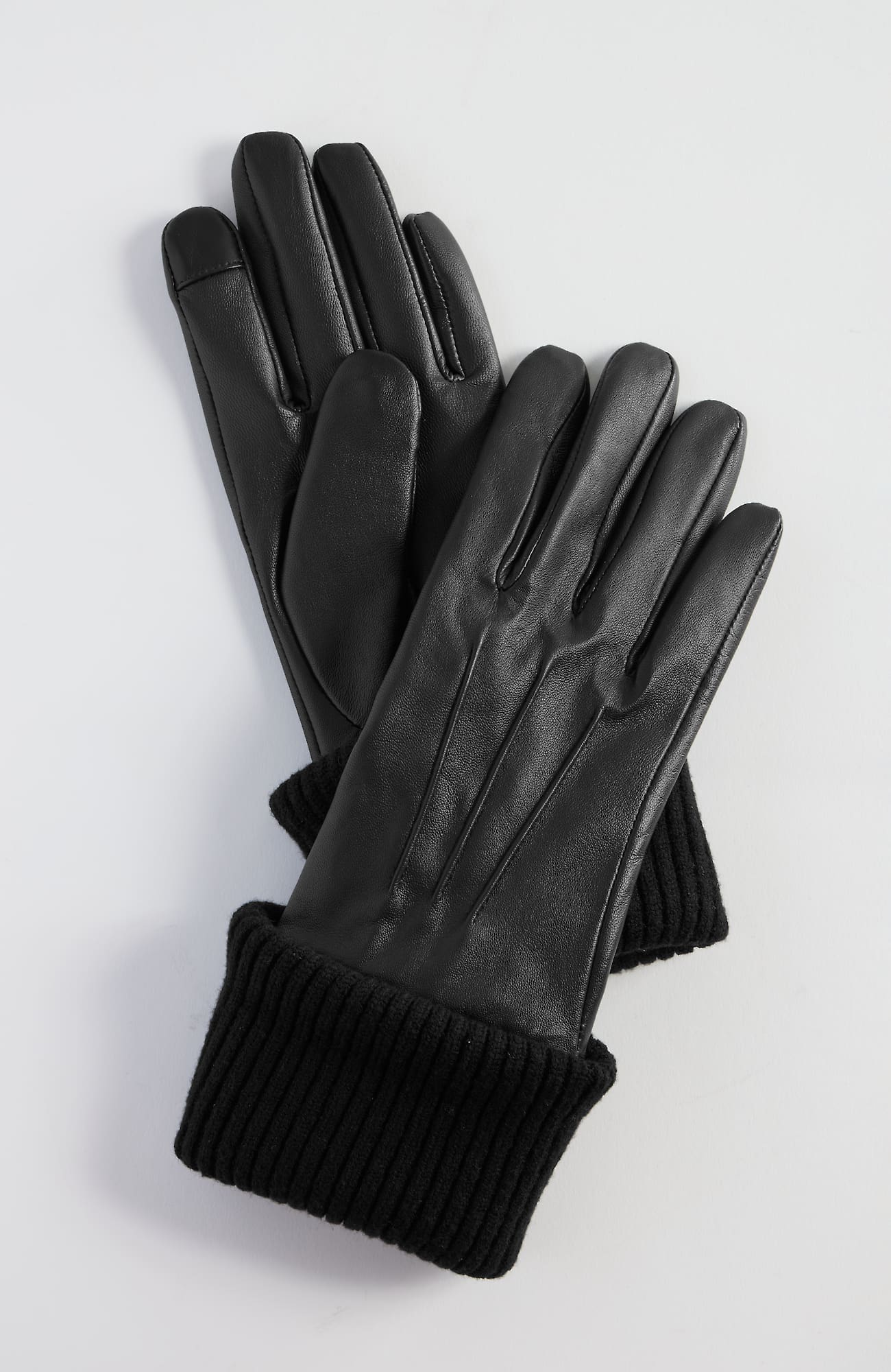 Jjill J.jill Polished Leather Gloves In Black