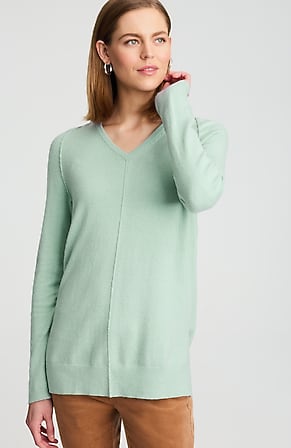 Image for Soft Seamed V-Neck Sweater