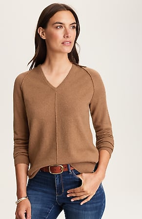 Image for Soft Seamed V-Neck Sweater