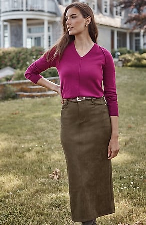 Image for Soft Seamed V-Neck Sweater