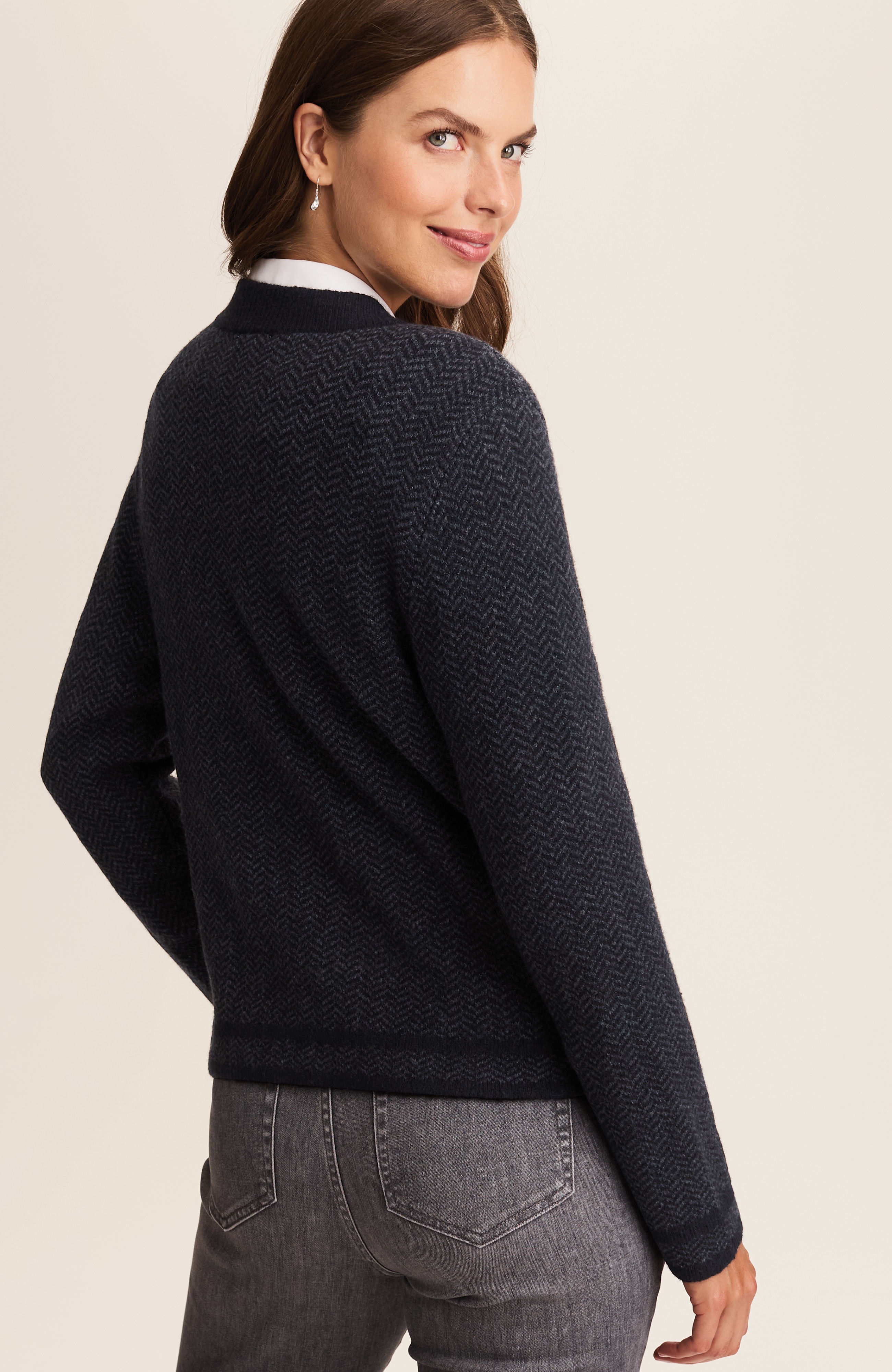 chevron sweater-jacket